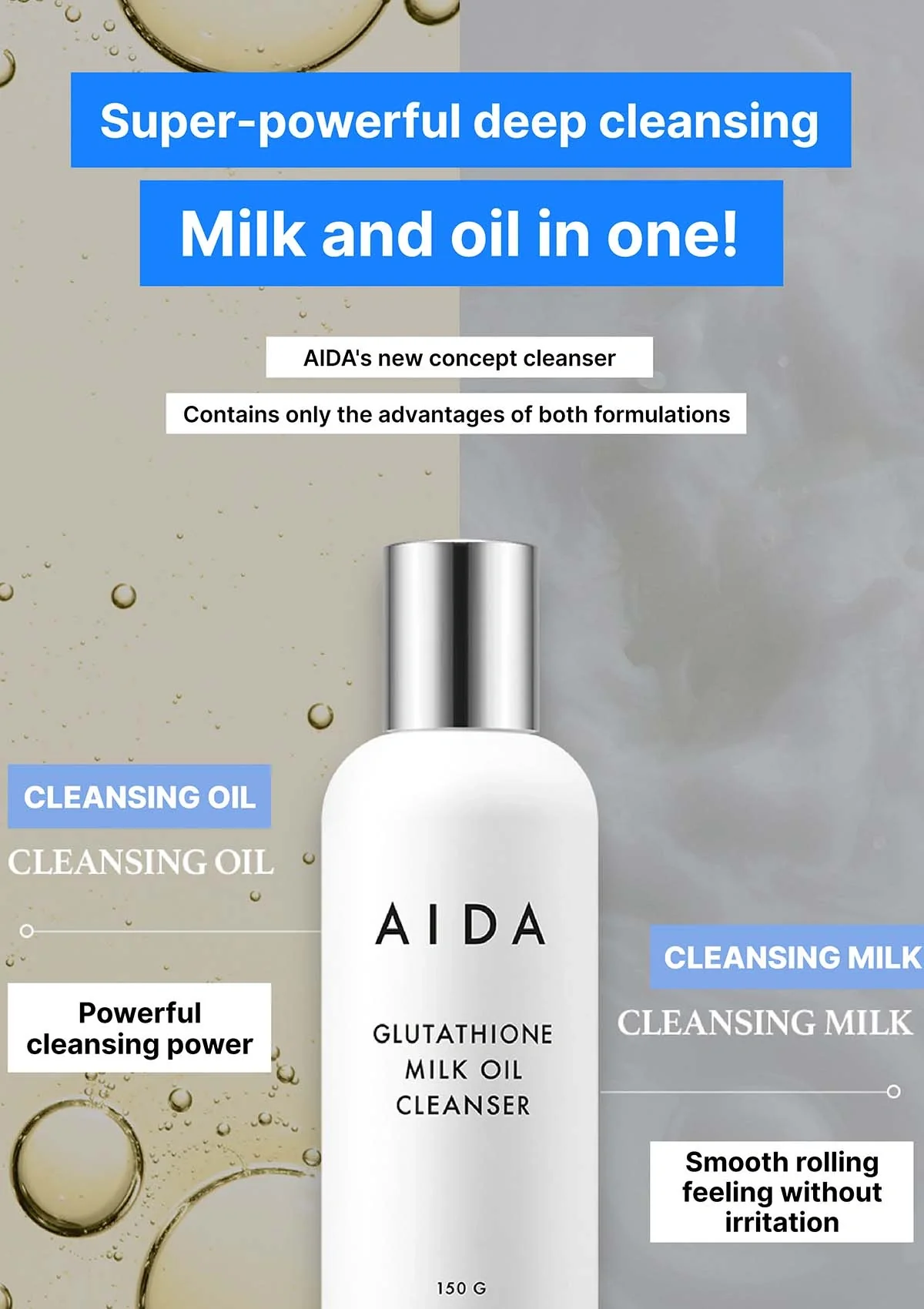 [AIDA] Glutathione Milk Oil Cleanser 150g - Image 12