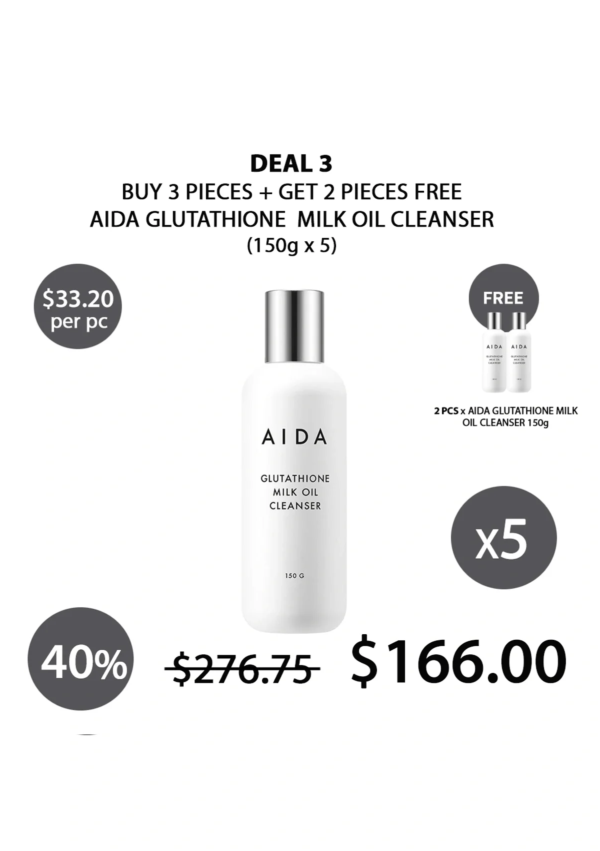 [AIDA] Glutathione Milk Oil Cleanser 150g - Image 27
