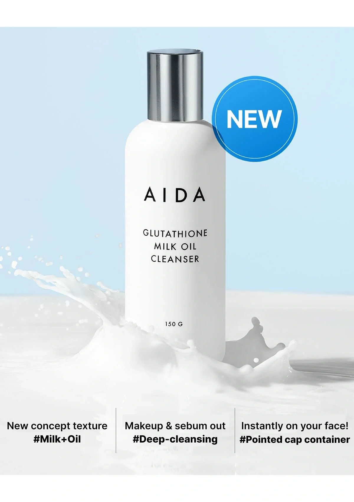 [AIDA] Glutathione Milk Oil Cleanser 150g - Image 3