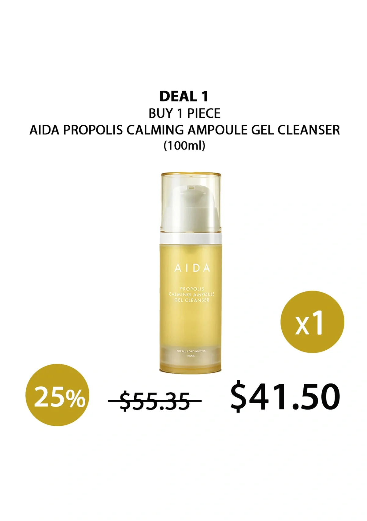 [AIDA]  Propolis Calming Ampoule Gel Cleanser 100ml - Image 3