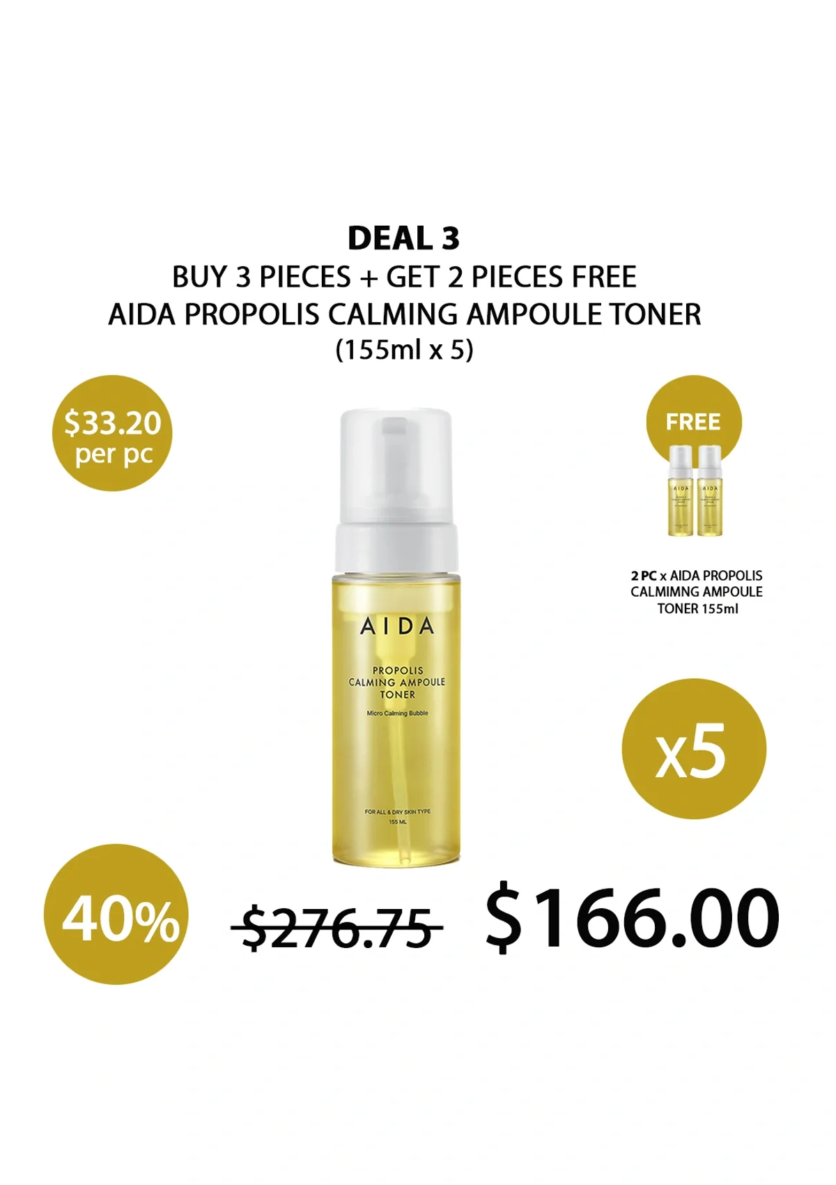 [AIDA] Propolis Calming Ampoule Toner 155ml - Image 5