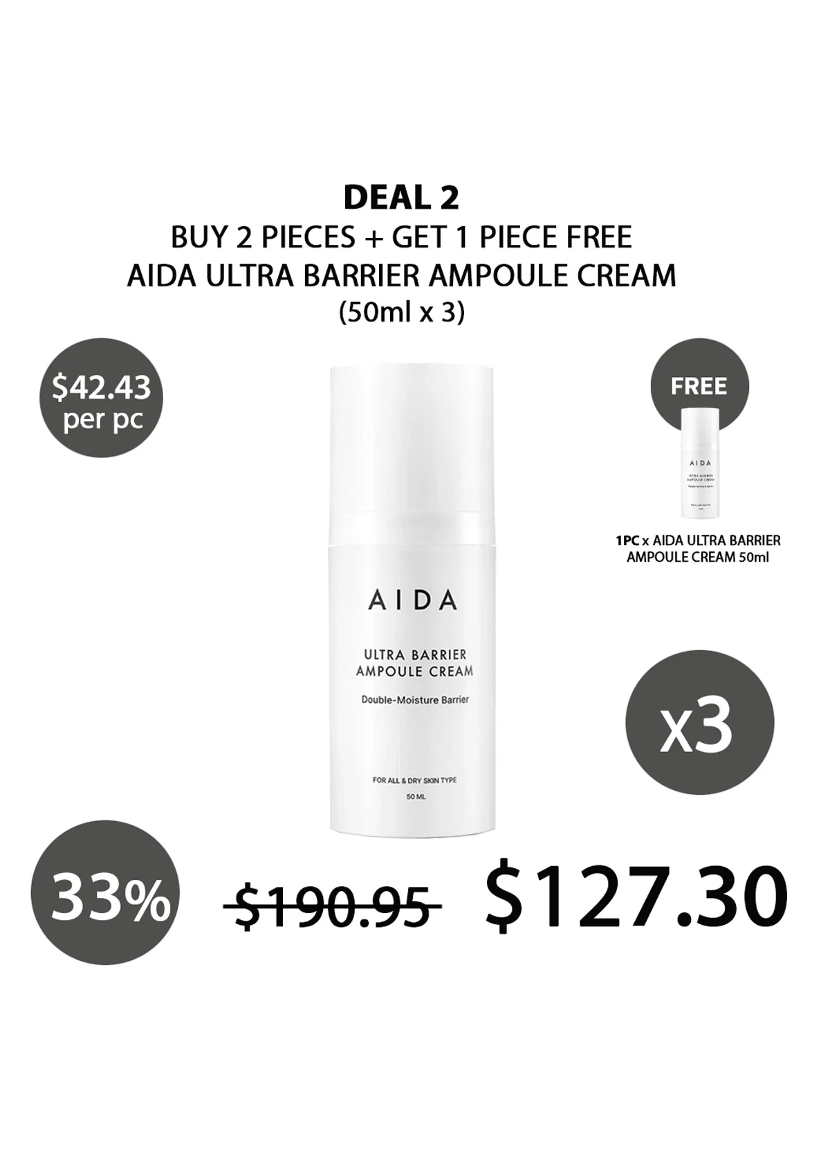 [AIDA] Ultra Barrier Ampoule Cream 50ml - Image 7