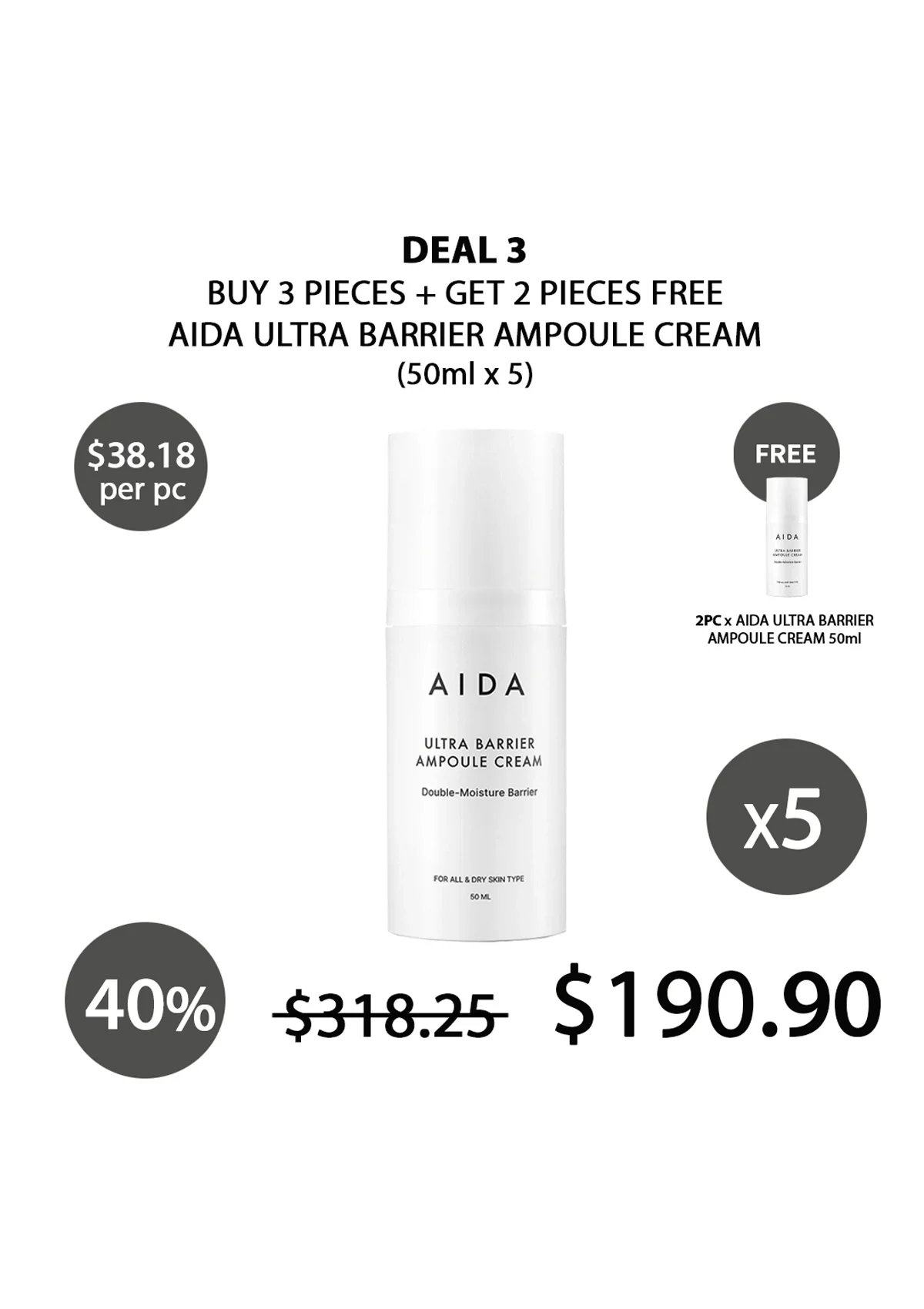 [AIDA] Ultra Barrier Ampoule Cream 50ml - Image 8