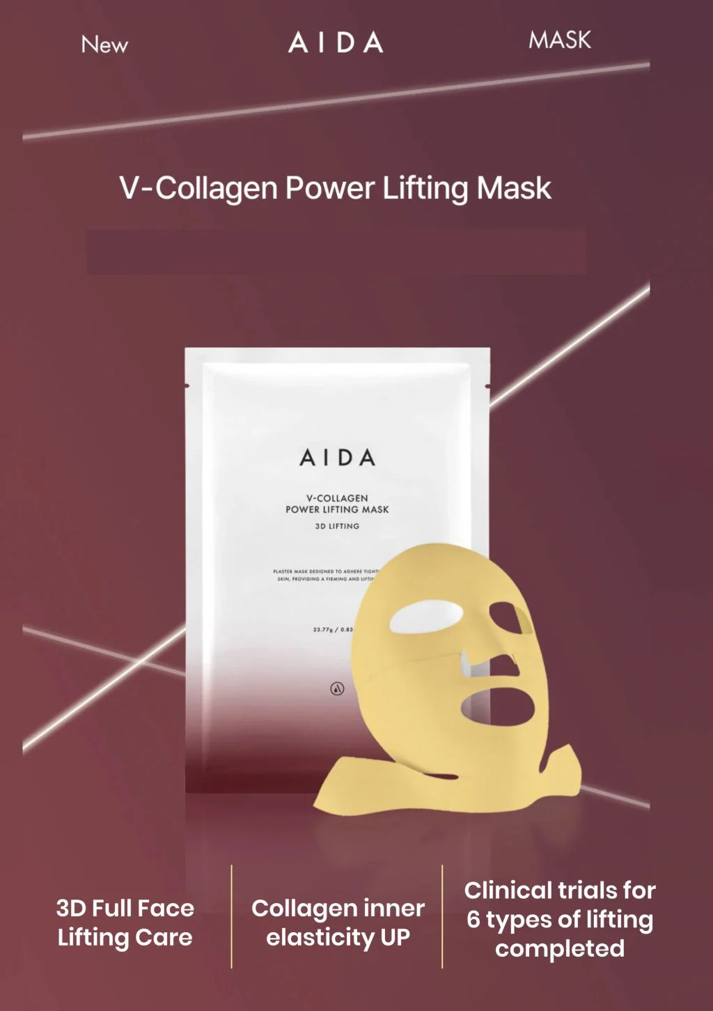 [AIDA] V-Collagen Power Lifting Mask  (1 Box = 4 Masks x 23.77g) - Image 4