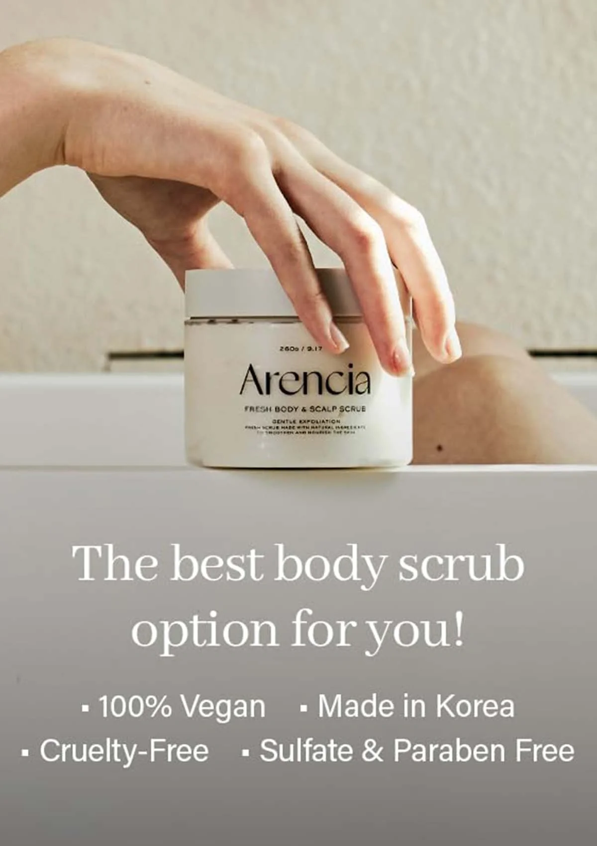 [ARENCIA] Cloud Body & Scalp Scrub White Tea & Neroli 260g - Image 6