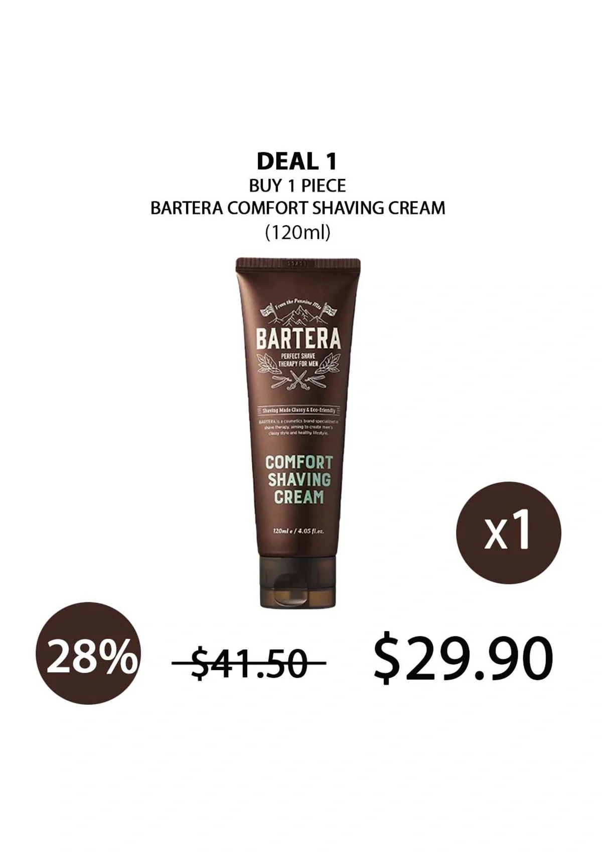 [BARTERA] Comfort Shaving Cream 120ml - Image 15