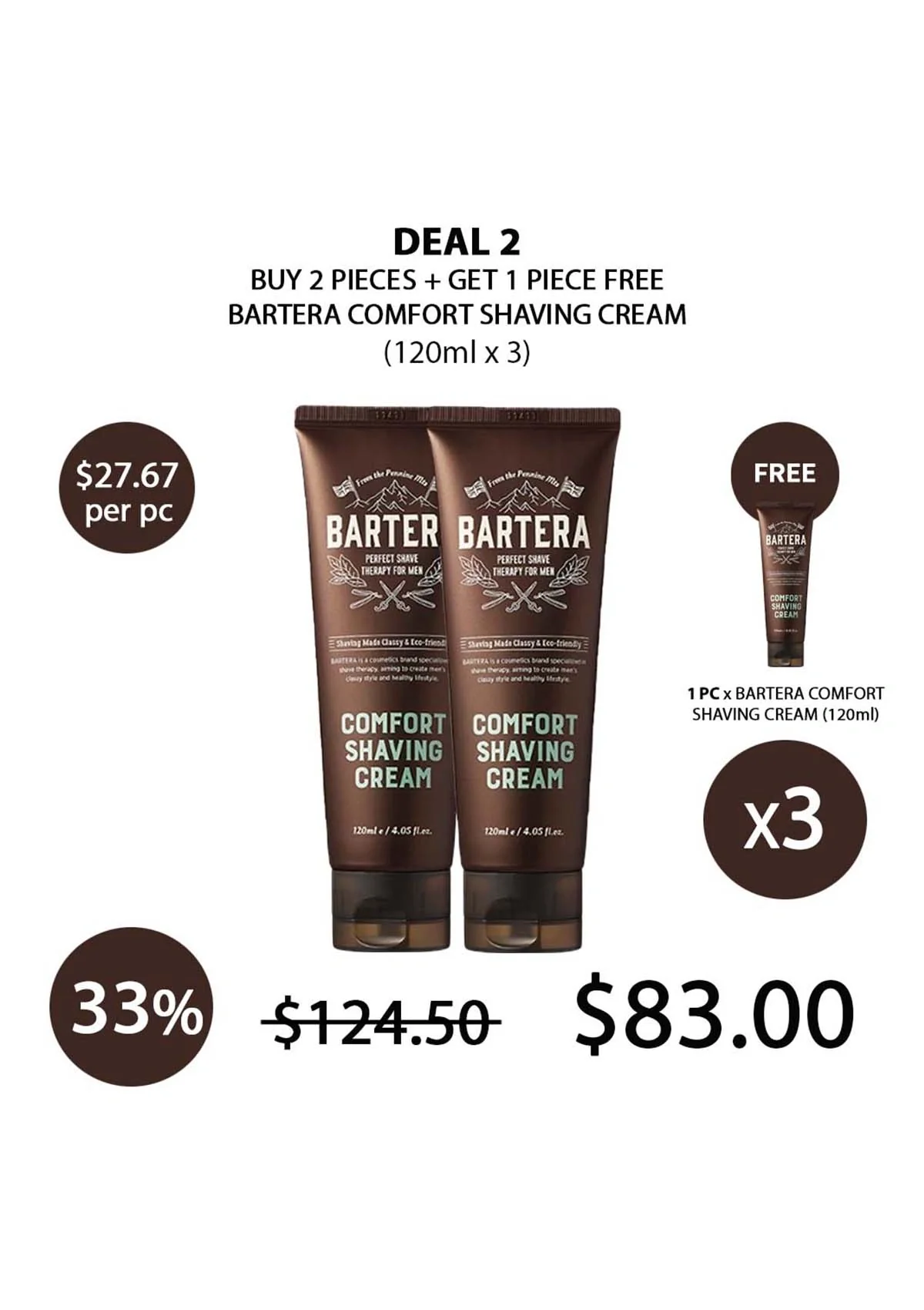 [BARTERA] Comfort Shaving Cream 120ml - Image 16