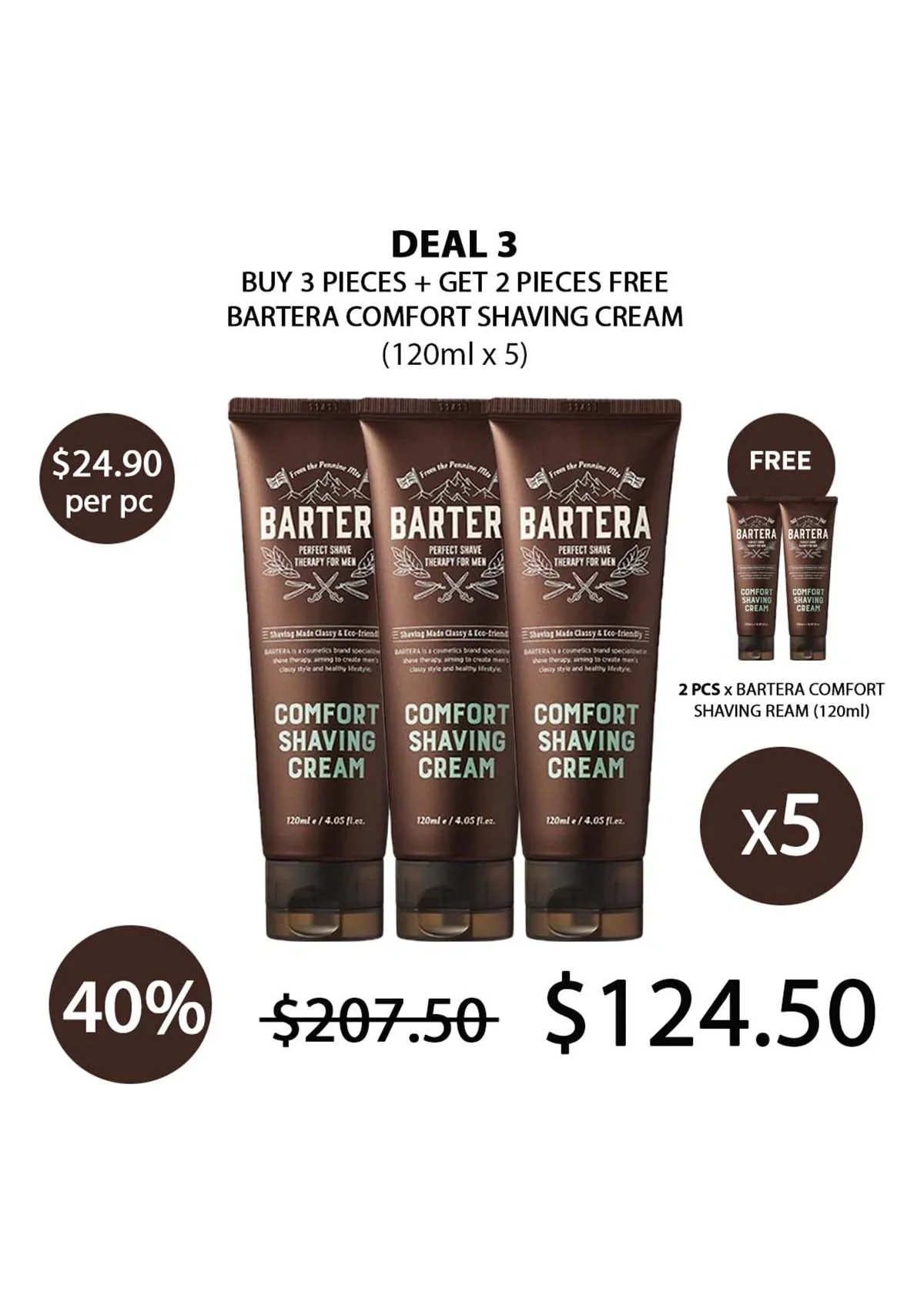 [BARTERA] Comfort Shaving Cream 120ml - Image 17