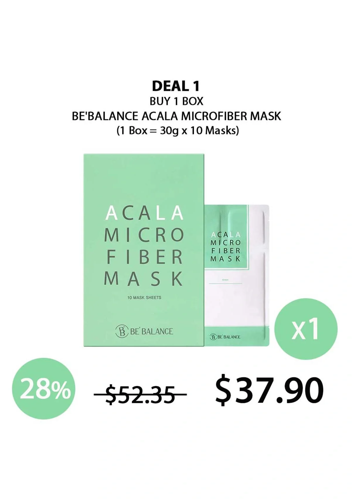 [BE'BALANCE] Acala Microfiber Mask (1 Box = 30g x 10 Masks) - Image 11
