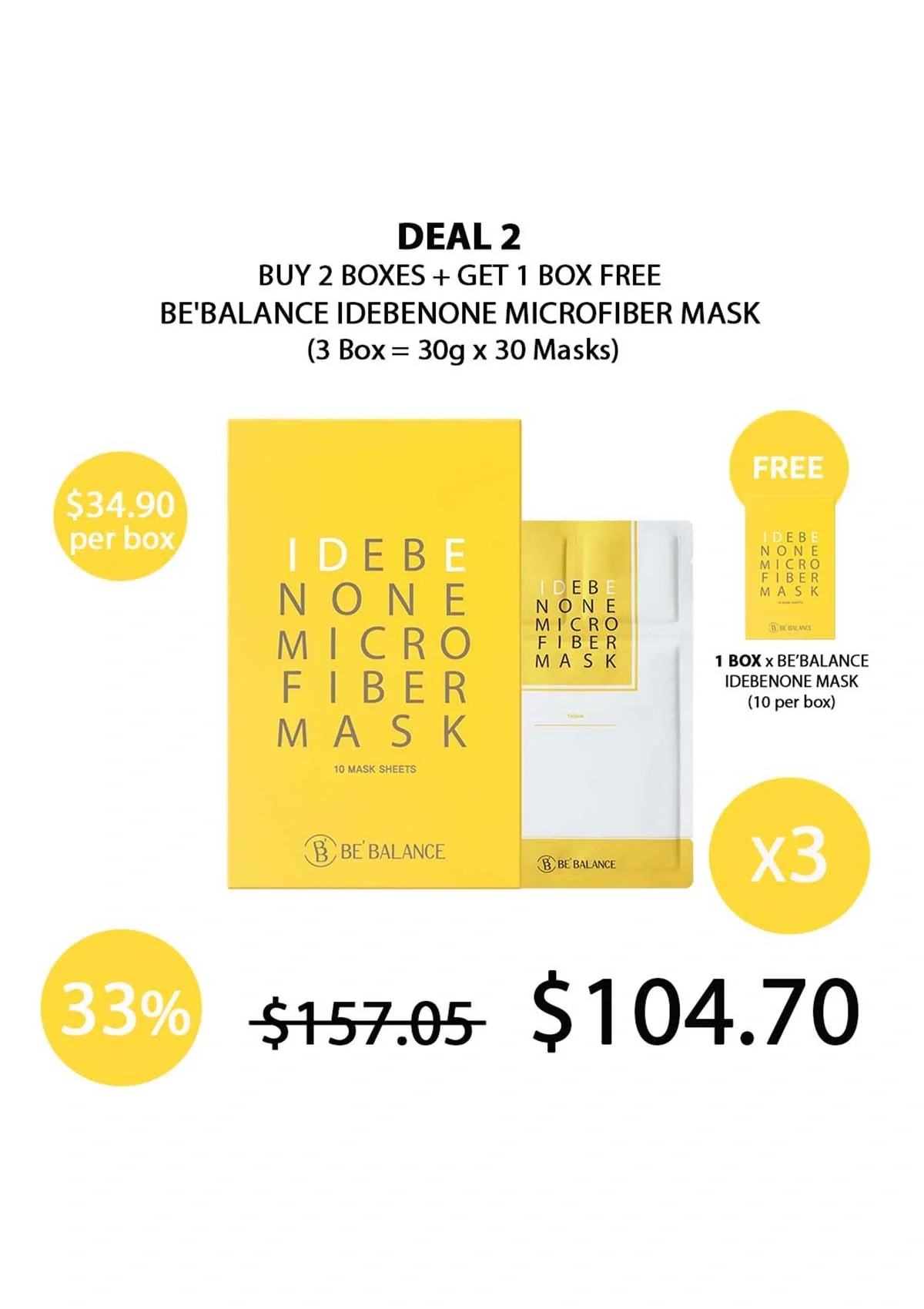 [BE'BALANCE] Idebenone Microfiber Mask (1 Box = 30g x 10 Masks) - Image 15