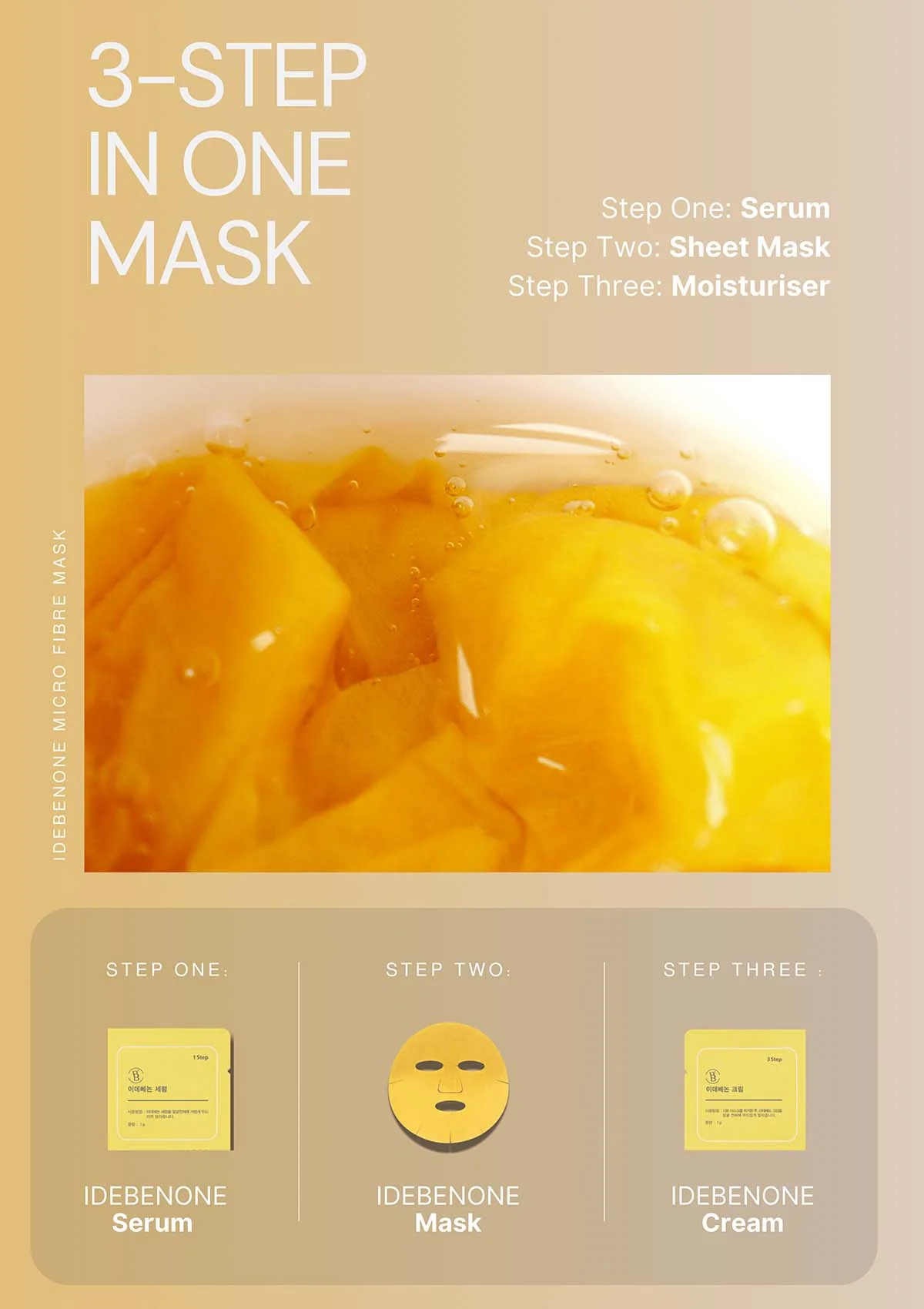 [BE'BALANCE] Idebenone Microfiber Mask (1 Box = 30g x 10 Masks) - Image 6