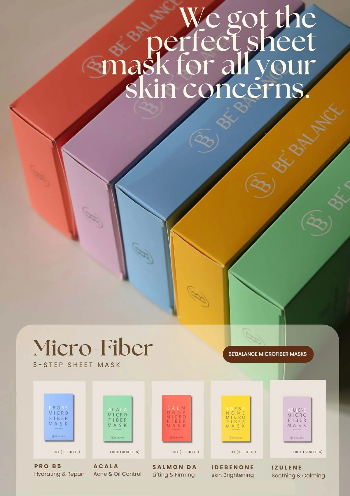[BE'BALANCE] Microfiber Masks (1 Box = 30g x 10 Masks) - Image 40