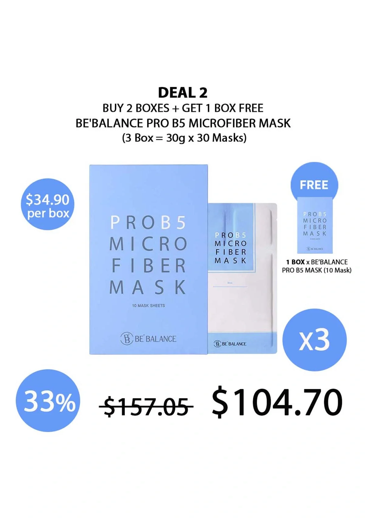 [BE'BALANCE] Pro B5 Microfiber Mask (1 Box = 30g x 10 Masks) - Image 12