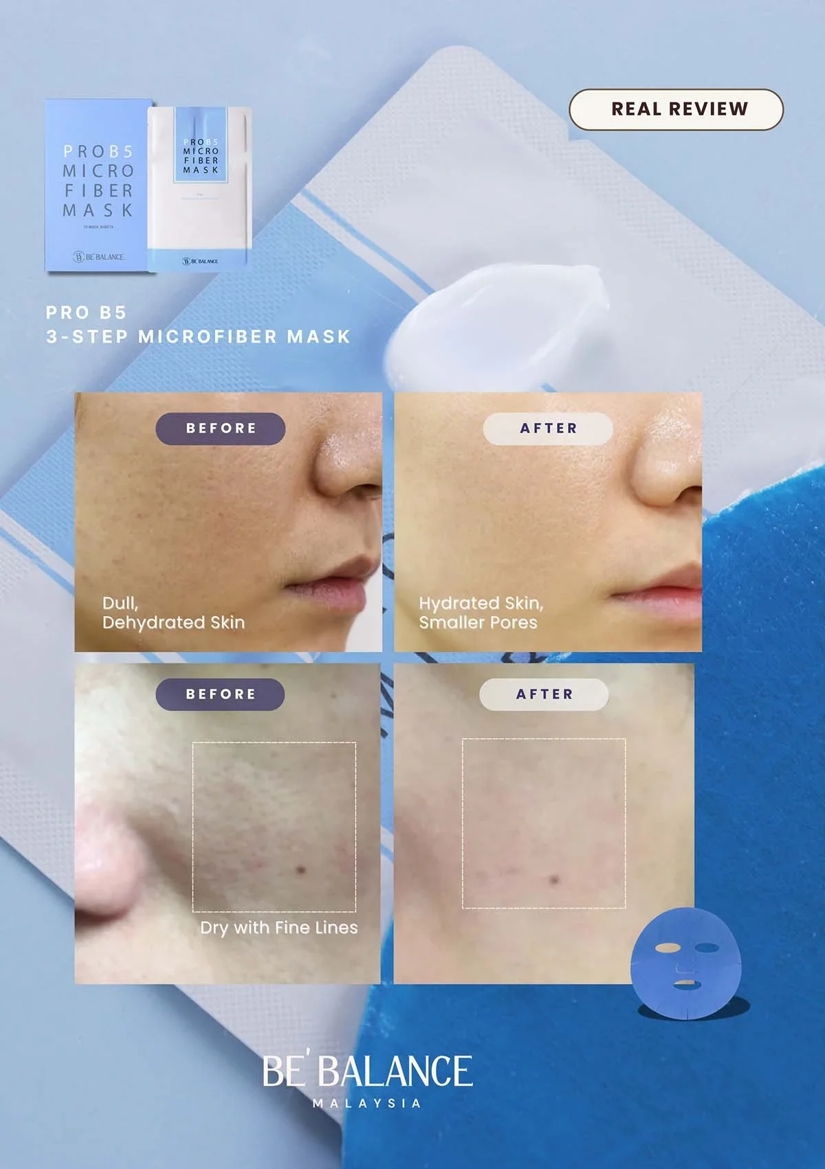 [BE'BALANCE] Microfiber Masks (1 Box = 30g x 10 Masks) - Image 22