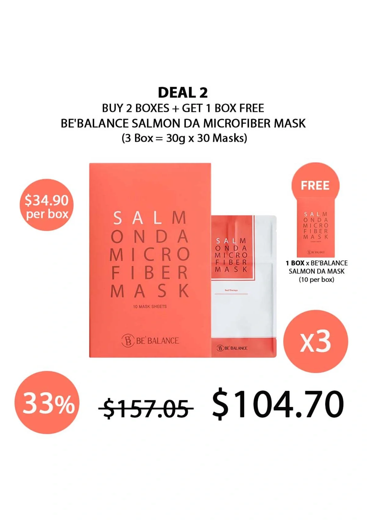 [BE'BALANCE] Salmon Da Microfiber Mask (1 Box = 30g x 10 Masks) - Image 10