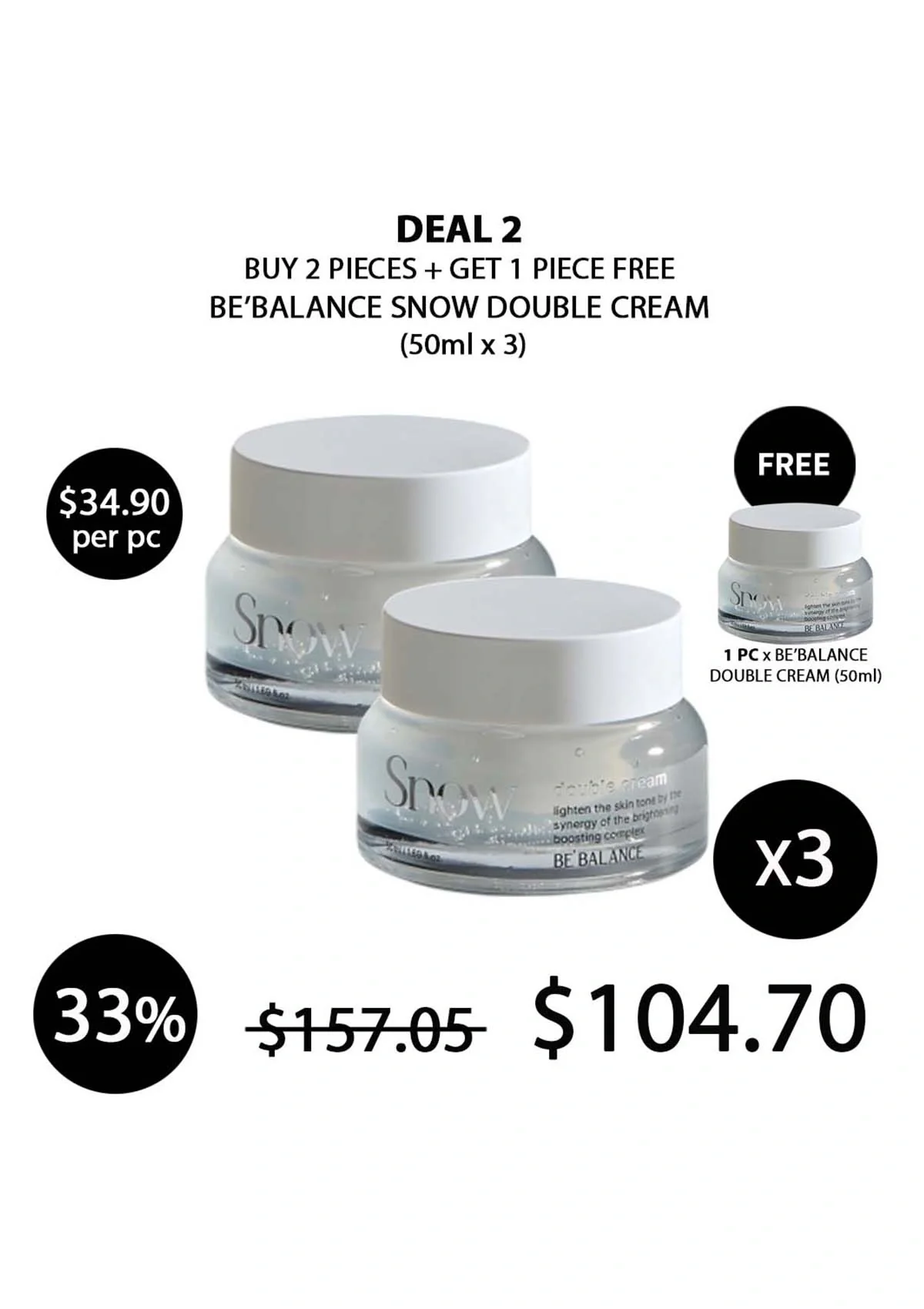 [BE'BALANCE] Snow Double Cream 50ml - Image 10