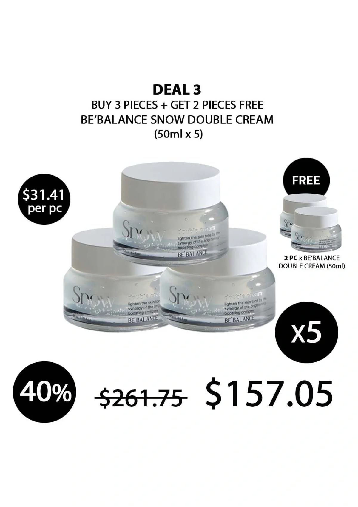 [BE'BALANCE] Snow Double Cream 50ml - Image 11