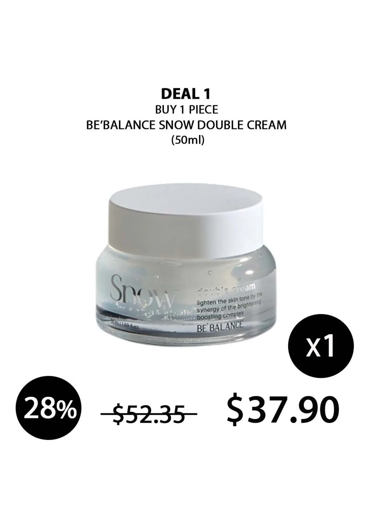 [BE'BALANCE] Snow Double Cream 50ml - Image 9