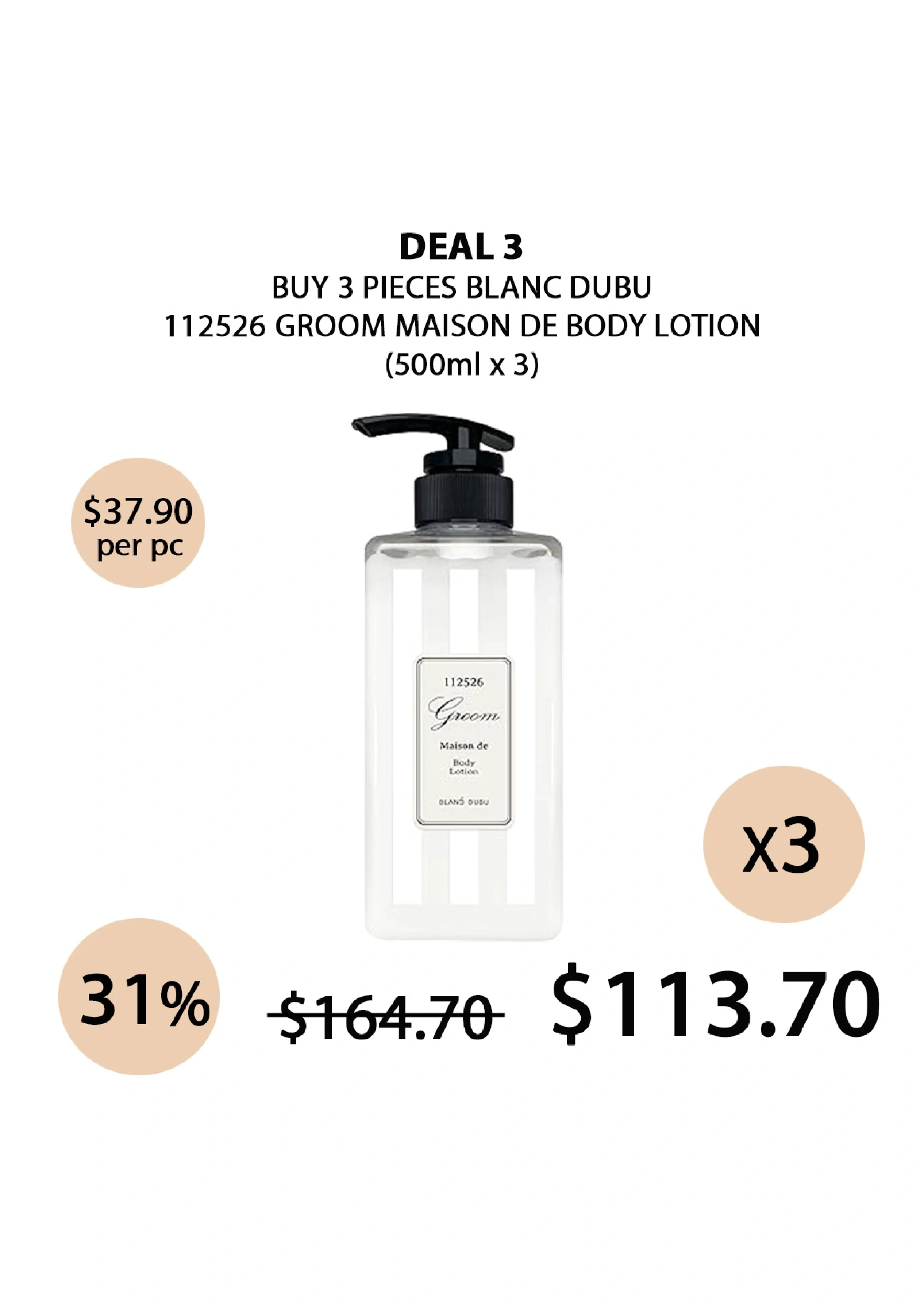 [BLANC DUBU] 112526 Groom Maison de Body Lotion 500ml - Image 14