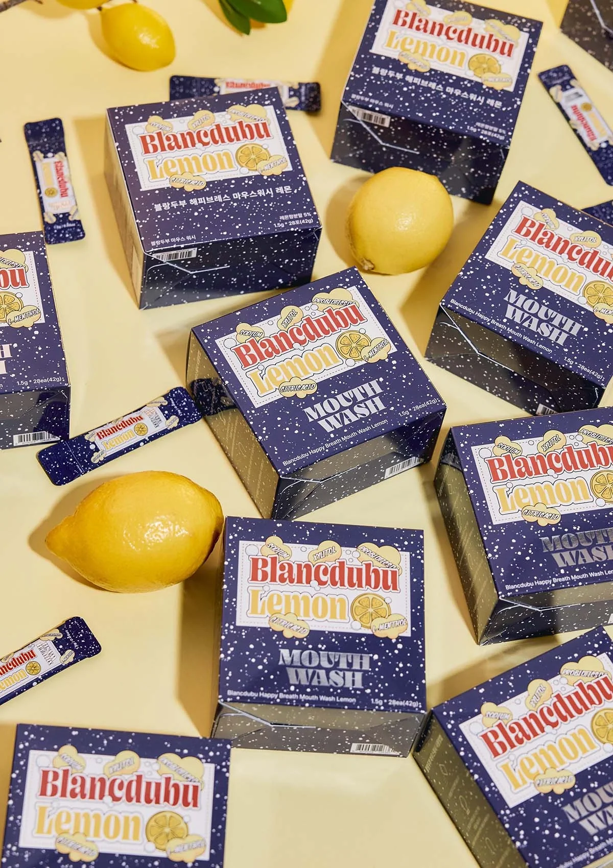 [BLANC DUBU] Happy Breath Mouth Wash Lemon | Peach (1 Box = 1.5g × 28 Sticks) - Image 2