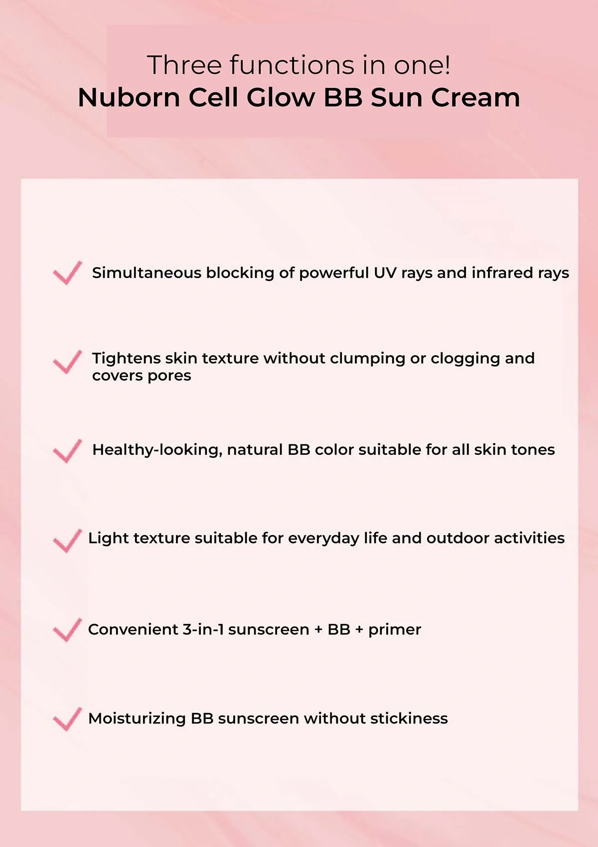 [BLANC DUBU] Nuborn Cell BB Sun Cream SPF 50+ PA++++ 40ml - Image 14
