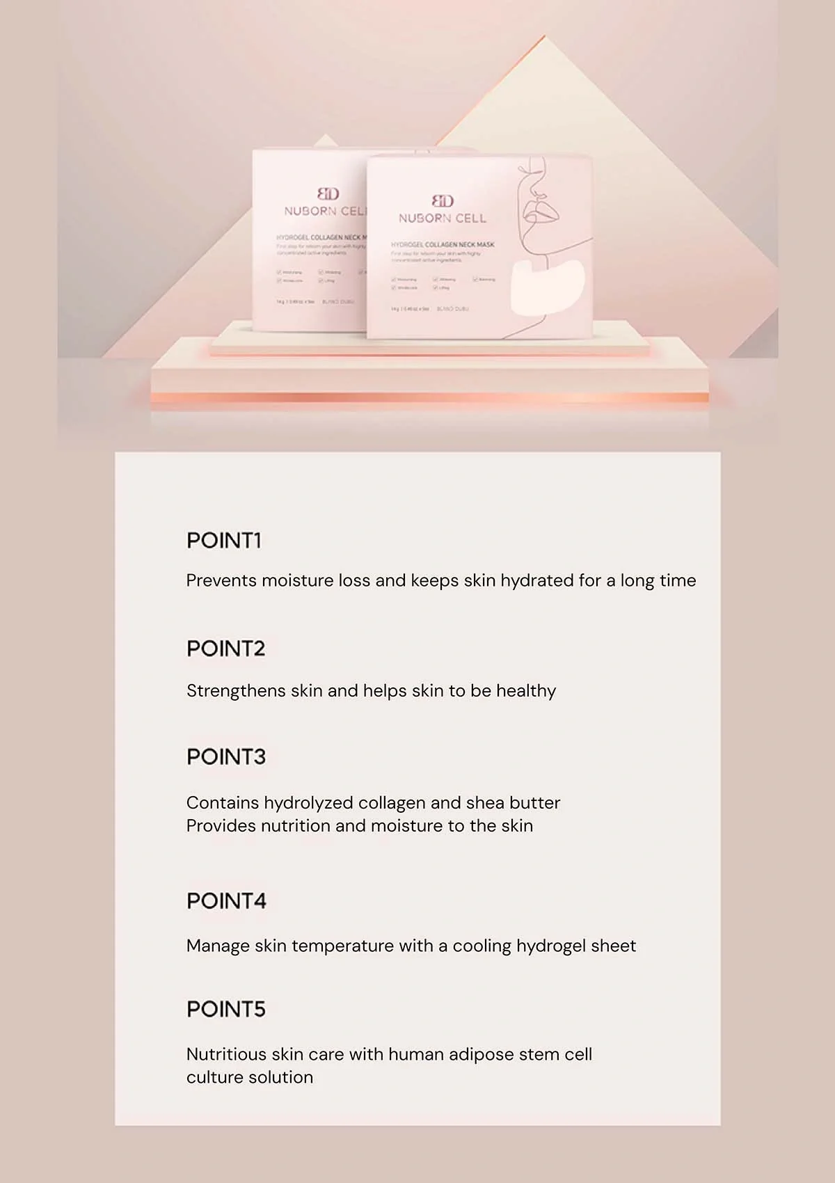 [BLANC DUBU] Nuborn Cell Hydrogel Collagen Neck Mask (1 Box = 5 Masks x 14g) - Image 7