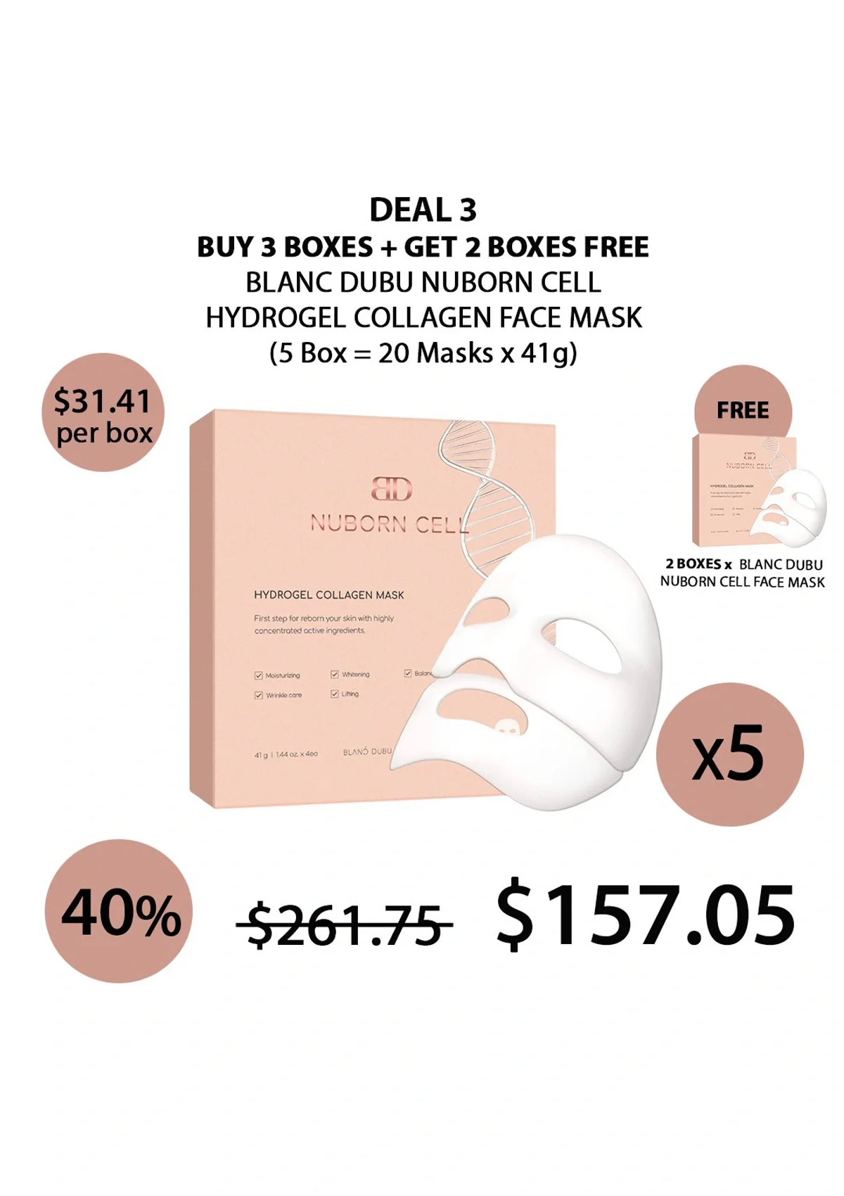 [BLANC DUBU] Nuborn Cell Hydrogel Collagen Face | Neck Mask - Image 33