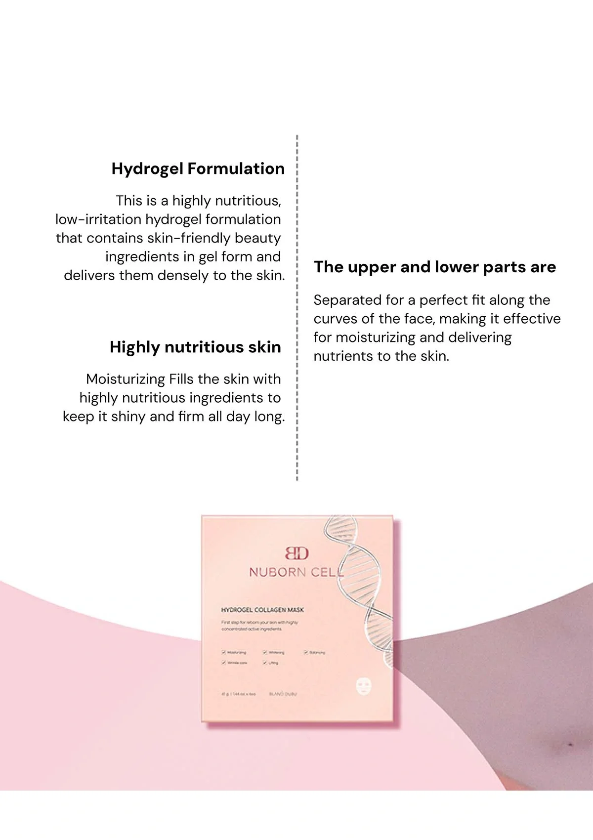 [BLANC DUBU] Nuborn Cell Hydrogel Collagen Face Mask (1 Box = 4 Masks x 41g) - Image 7