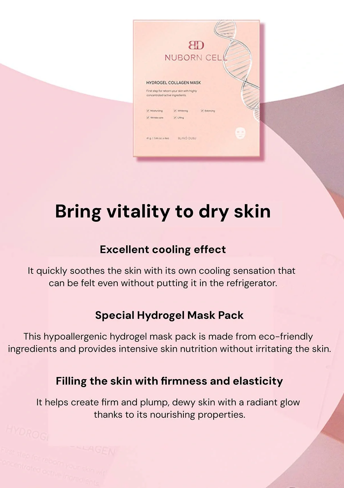 [BLANC DUBU] Nuborn Cell Hydrogel Collagen Face Mask (1 Box = 4 Masks x 41g) - Image 8