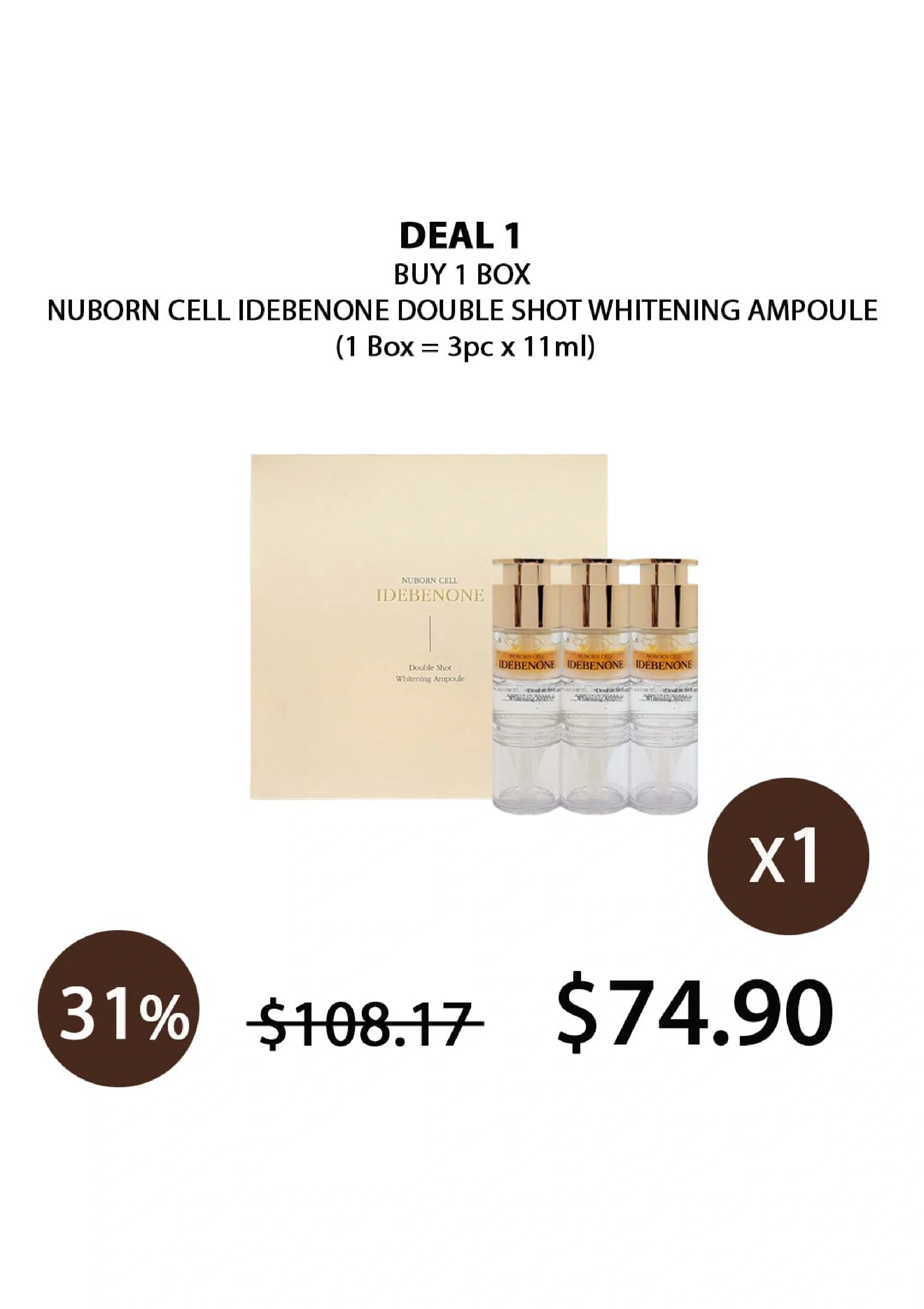 [BLANC DUBU] Nuborn Cell Idebenone Double Shot Whitening Ampoule (1 Box = 11ml x 3 Ampoules) - Image 12