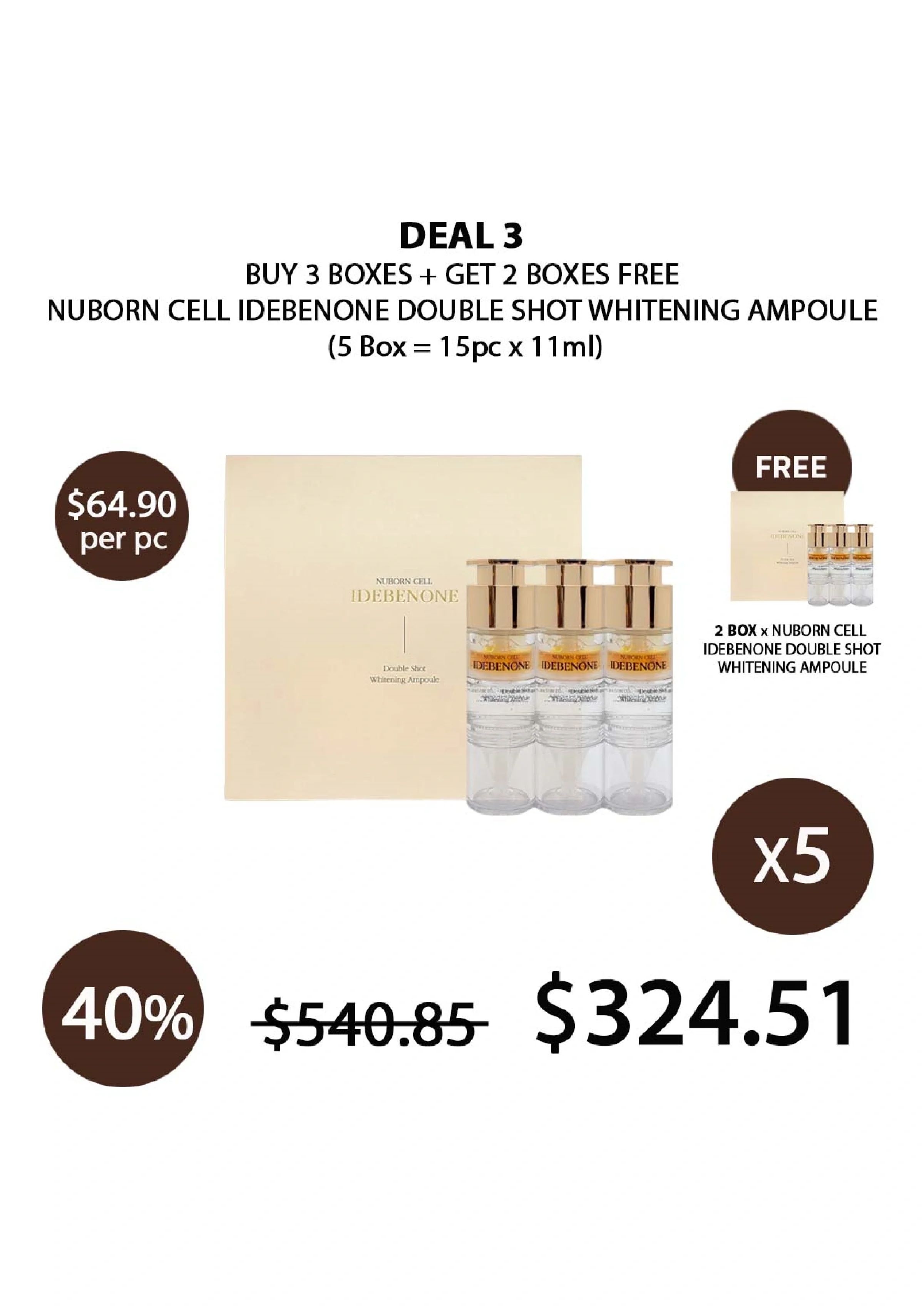 [BLANC DUBU] Nuborn Cell Idebenone Double Shot Whitening Ampoule (1 Box = 11ml x 3 Ampoules) - Image 14