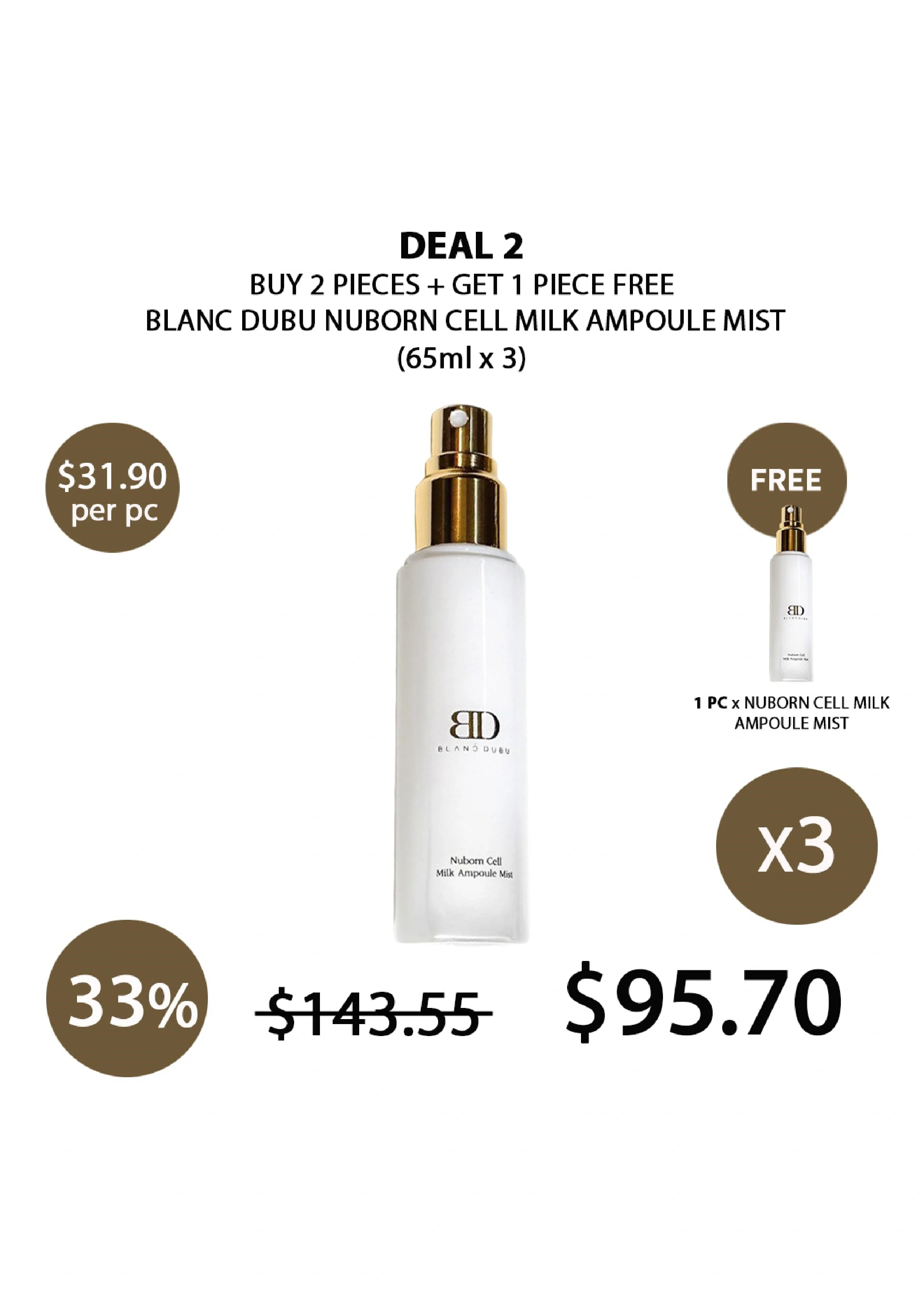 [BLANC DUBU] Nuborn Cell Milk Ampoule Mist 65ml - Image 14