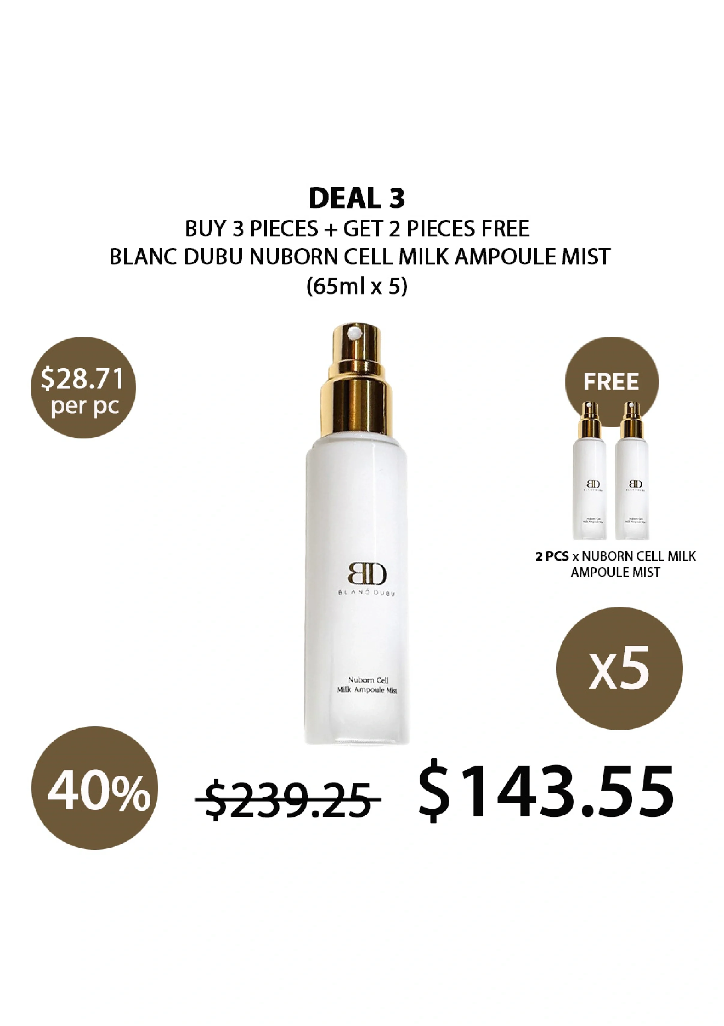 [BLANC DUBU] Nuborn Cell Milk Ampoule Mist 65ml - Image 15