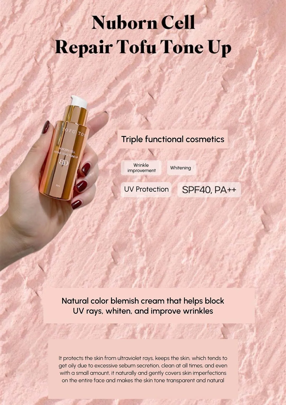 [BLANC DUBU] Nuborn Cell Repair Tofu Tone Up SPF 40 PA++ 30ml - Image 3