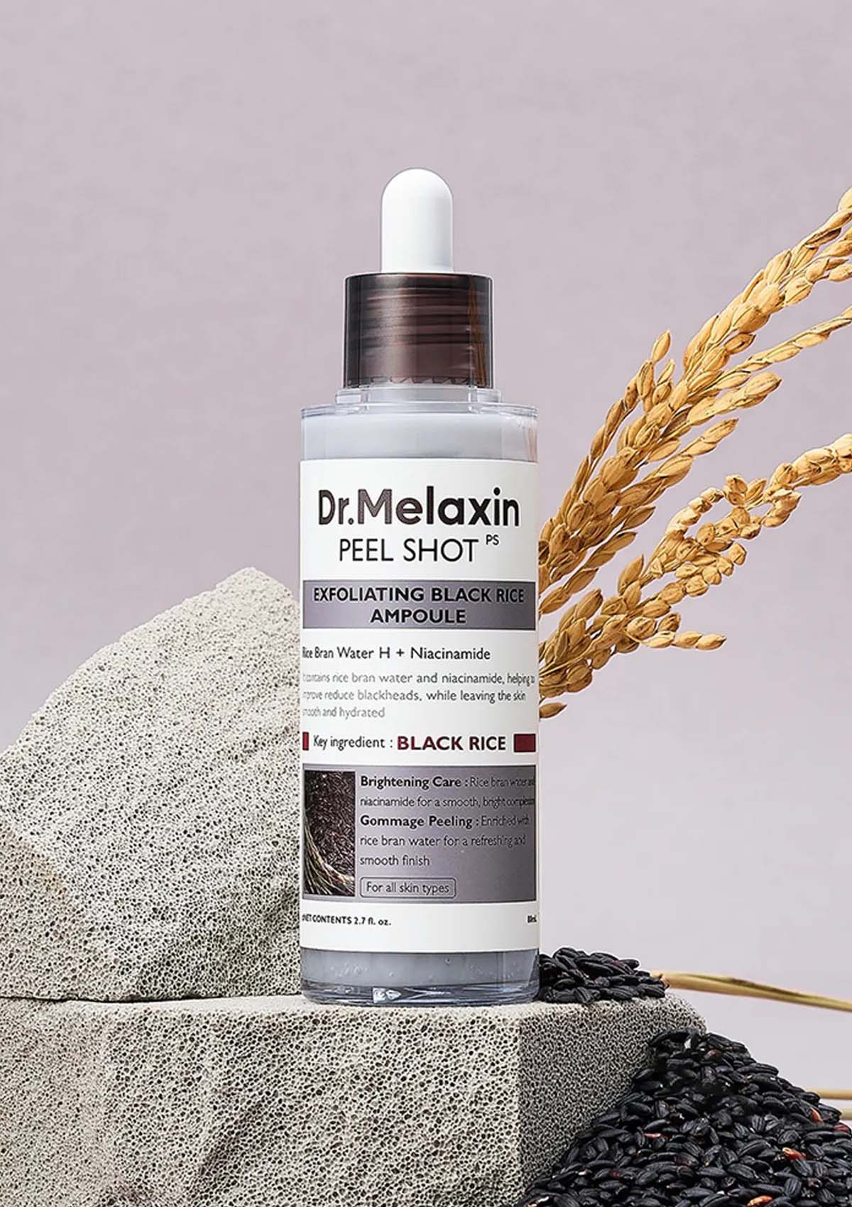 [DR. MELAXIN] Peel Shot Exfoliant Black Rice Ampoule 80ml - Image 2