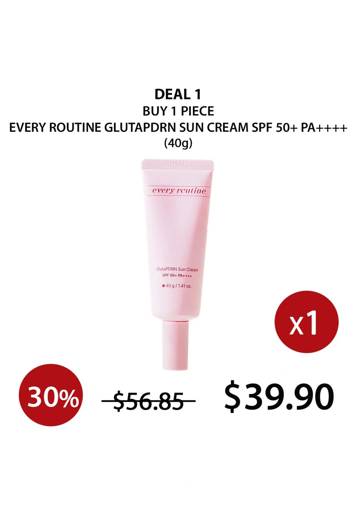 [EVERY ROUTINE] GlutaPDRN Sun Cream SPF 50+ PA++++ 40g - Image 18