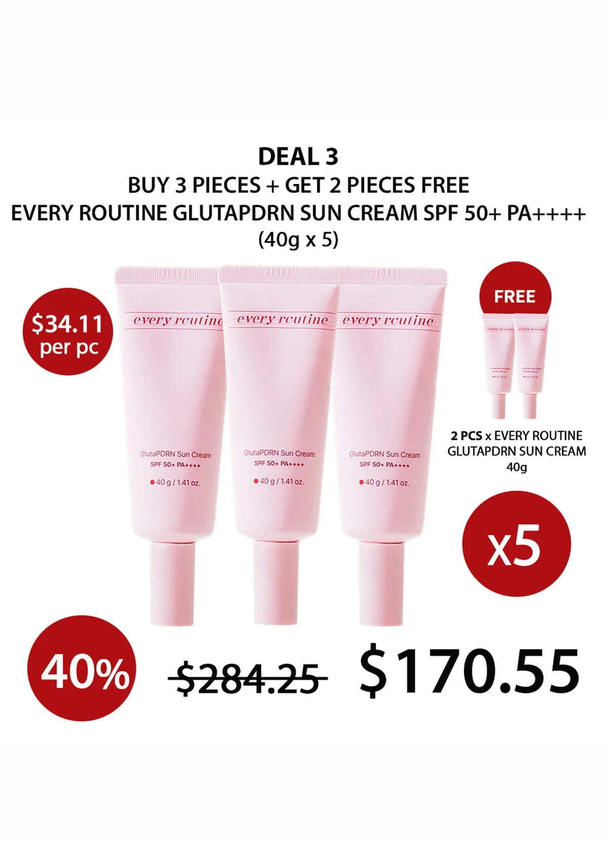 [EVERY ROUTINE] GlutaPDRN Sun Cream SPF 50+ PA++++ 40g - Image 20