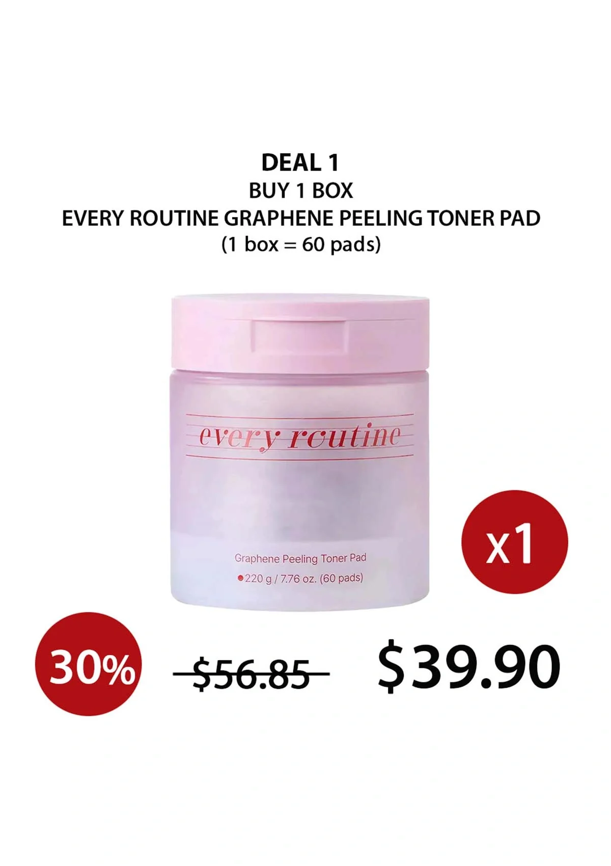 [EVERY ROUTINE] Graphene Peeling Toner Pad 220g (1 Box = 60 Pads) - Image 31