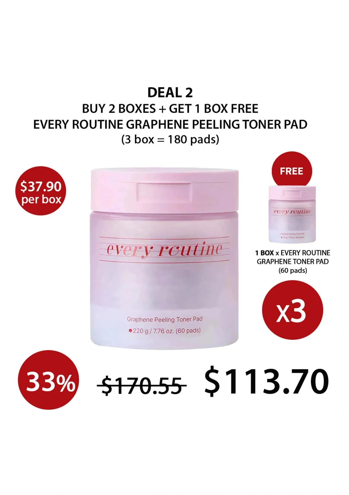 [EVERY ROUTINE] Graphene Peeling Toner Pad 220g (1 Box = 60 Pads) - Image 32