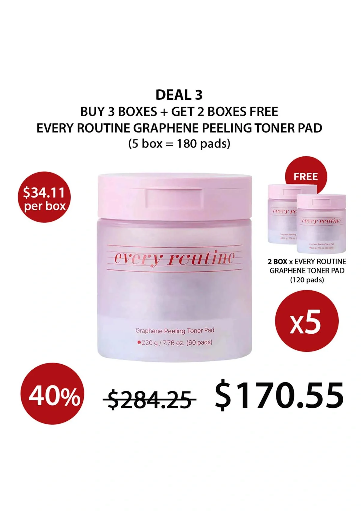 [EVERY ROUTINE] Graphene Peeling Toner Pad 220g (1 Box = 60 Pads) - Image 33