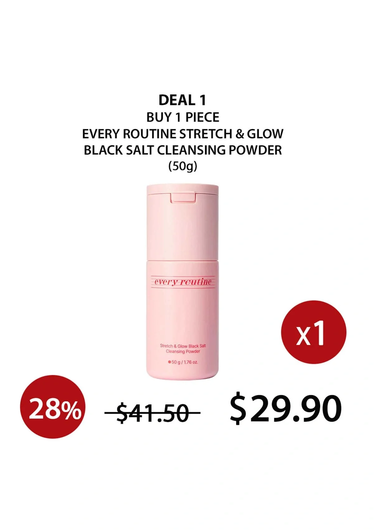 [EVERY ROUTINE] Stretch & Glow Black Salt Cleansing Powder 50g - Image 28