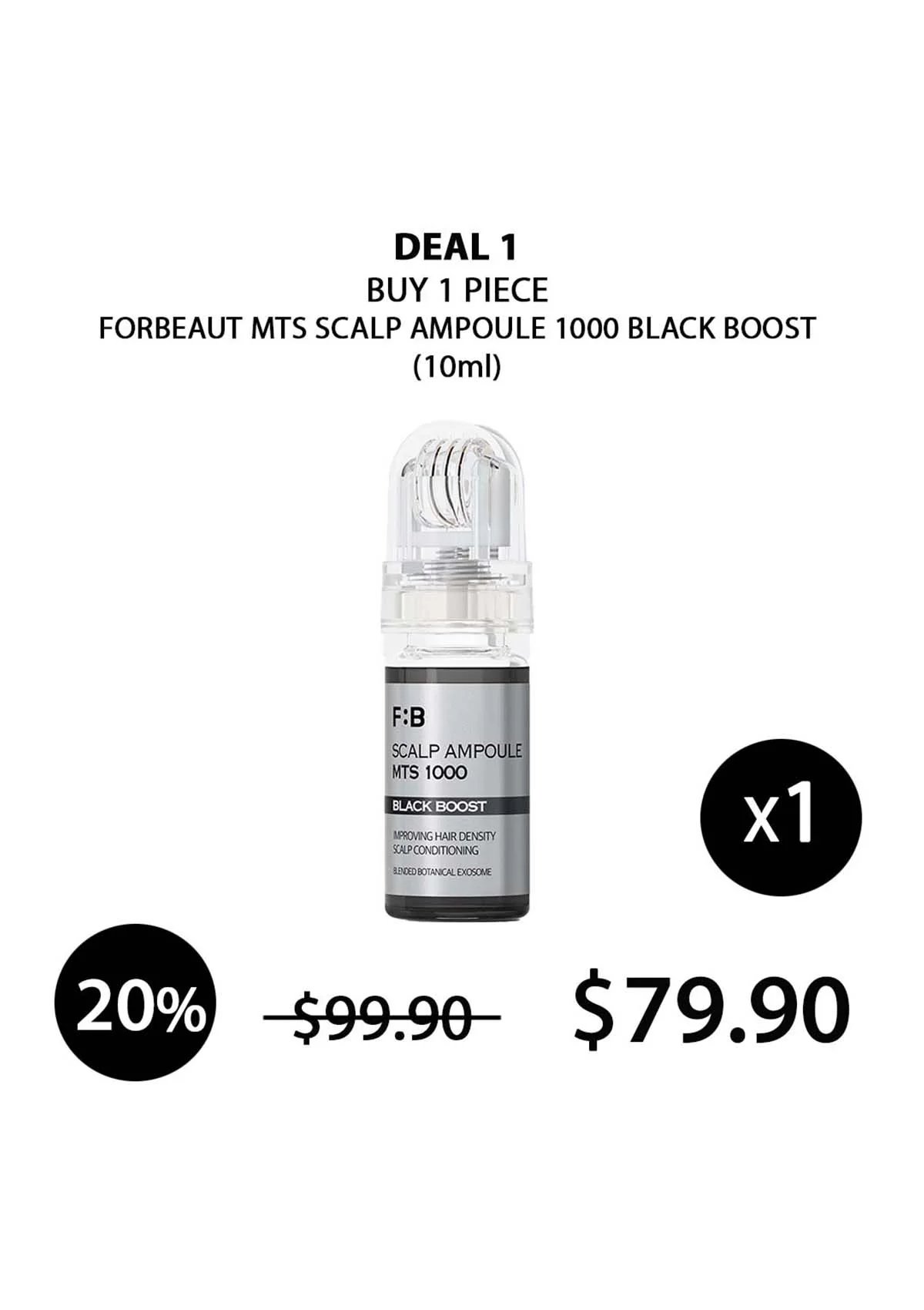 [FORBEAUT] MTS Scalp Ampoule 1000 Black Boost (10ml) - Image 5