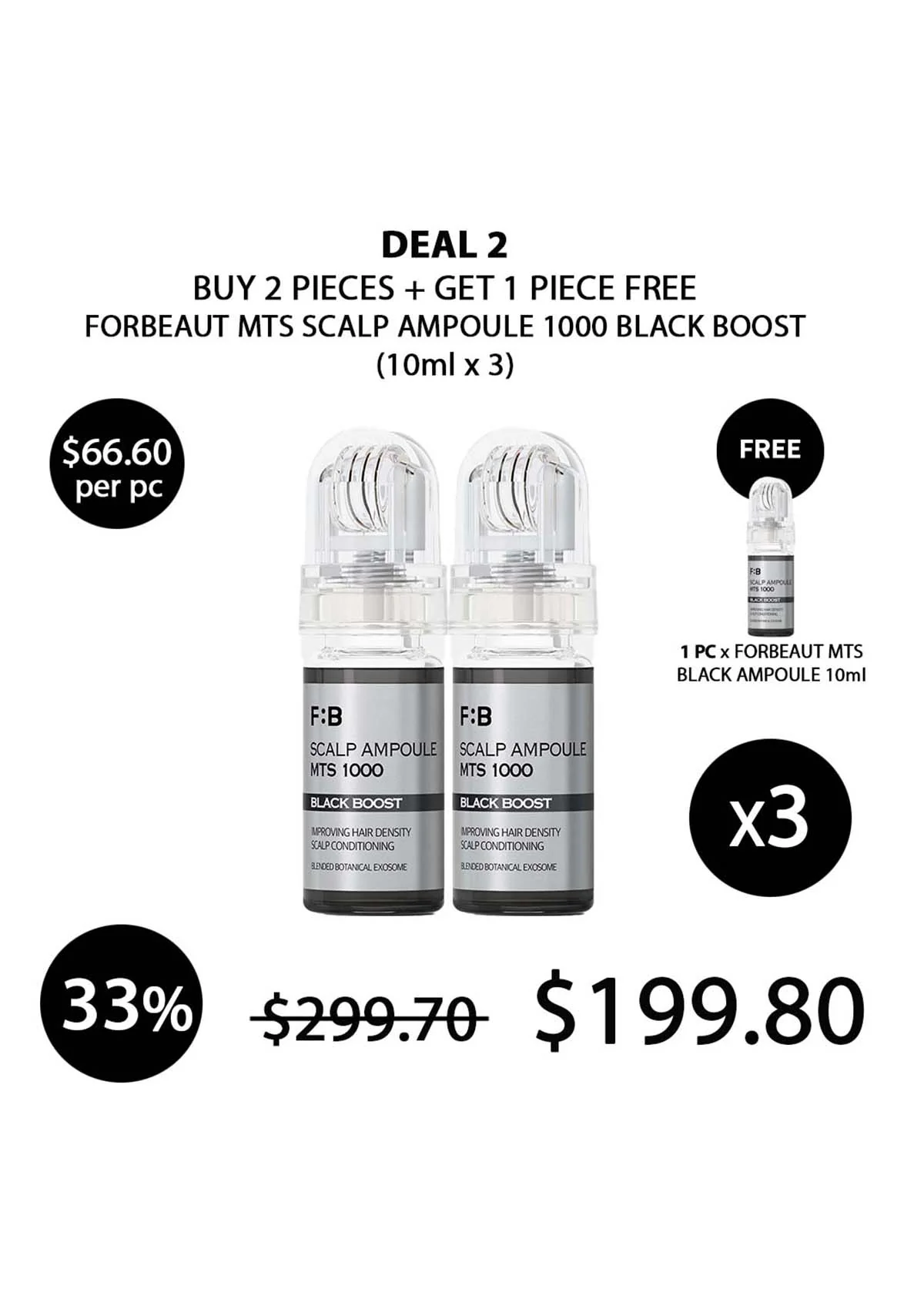 [FORBEAUT] MTS Scalp Ampoule 1000 Black Boost (10ml) - Image 6