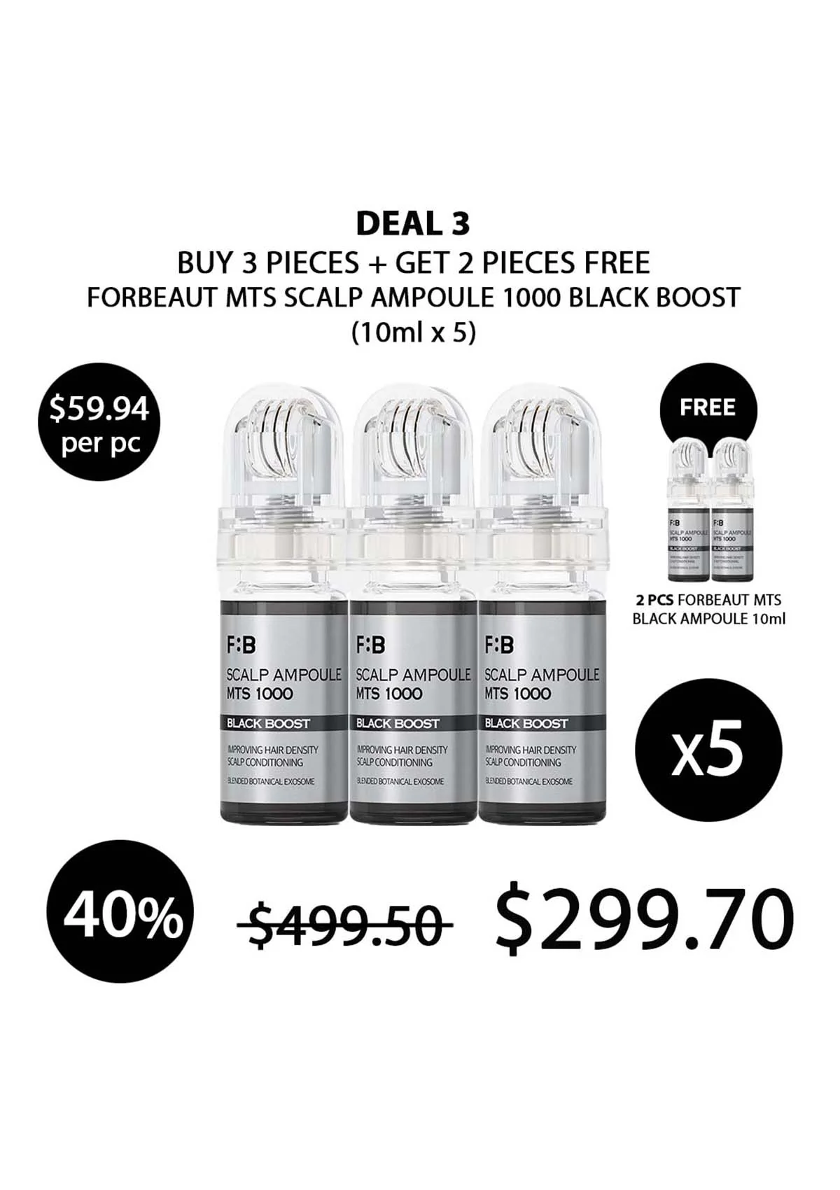 [FORBEAUT] MTS Scalp Ampoule 1000 Black Boost (10ml) - Image 7