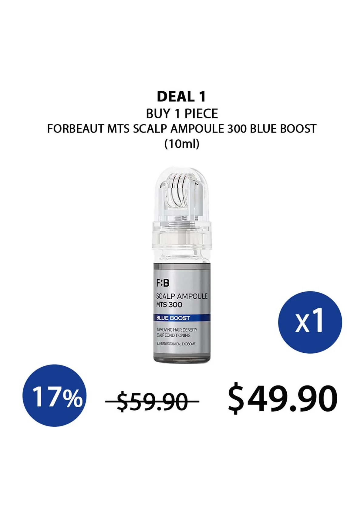 [FORBEAUT] MTS Scalp Ampoule 300 Blue Boost (10ml) - Image 5