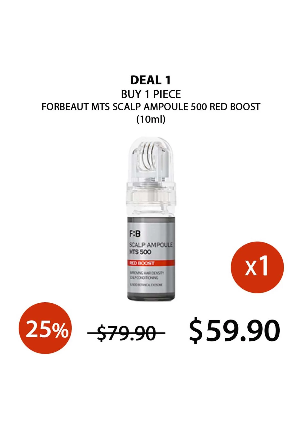[FORBEAUT] MTS Scalp Ampoule 500 Red Boost (10ml) - Image 5