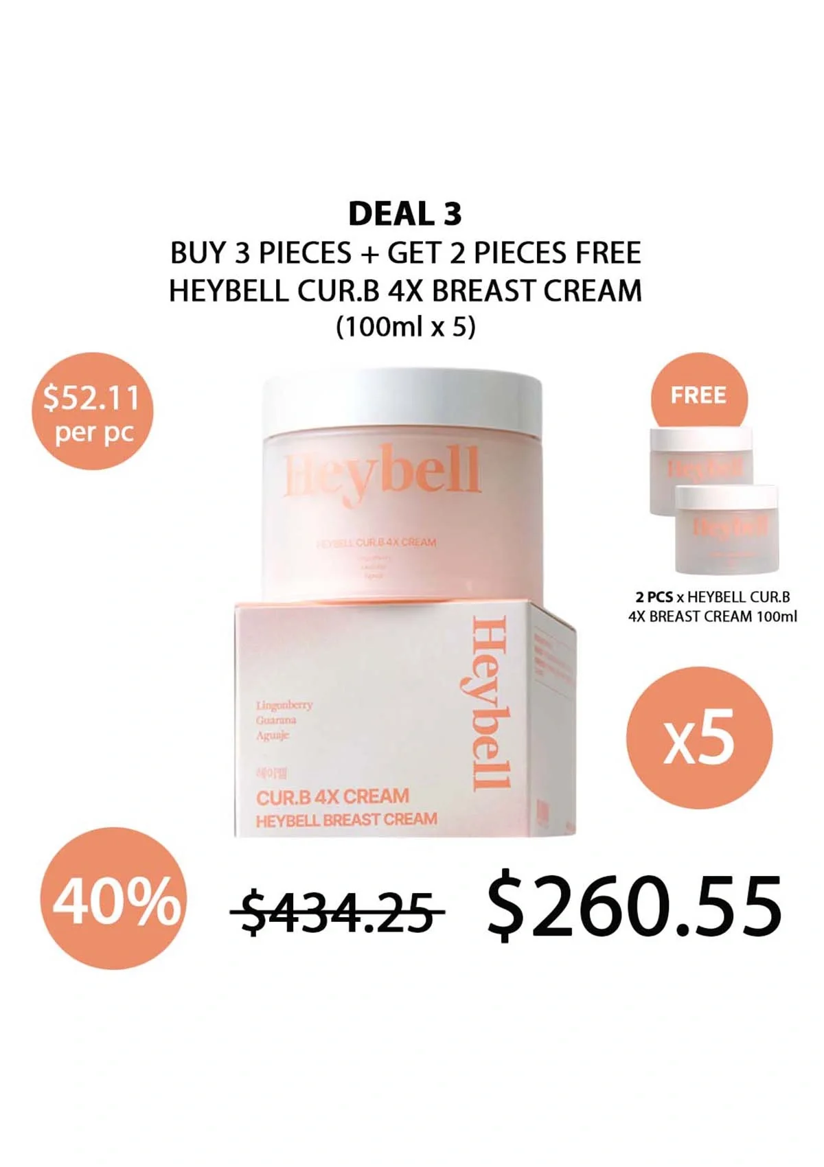 [HEYBELL] Cur.B 4X Breast Cream 100ml - Image 46
