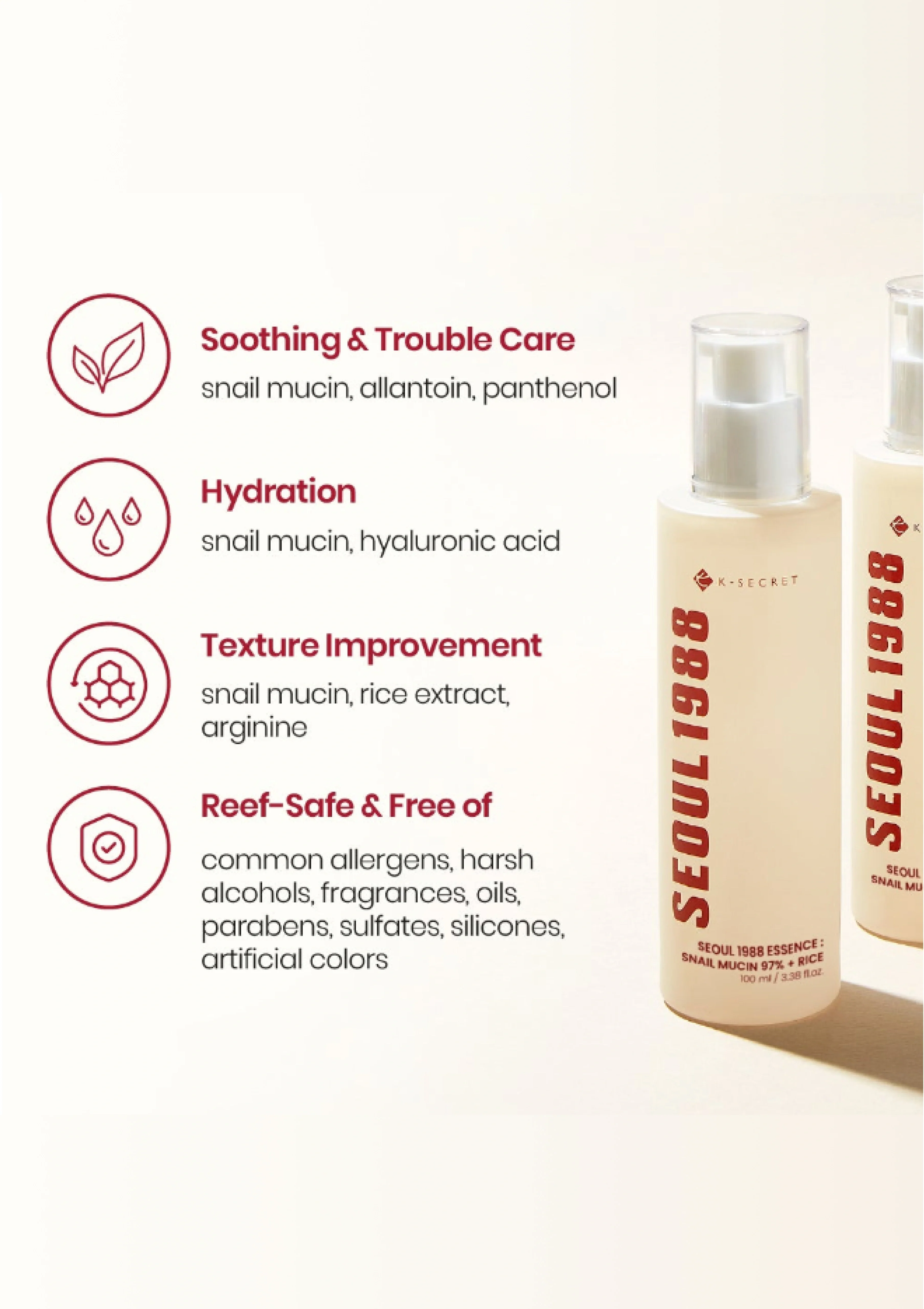 [K-SECRET] Snail Mucin 97% + Rice 100ml - Image 5