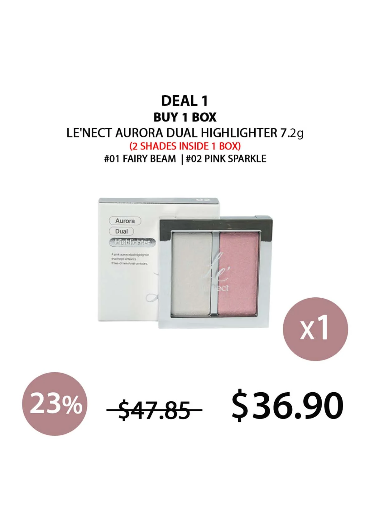 [LE'NECT] Aurora Dual Highlighter 7.2g - Image 4