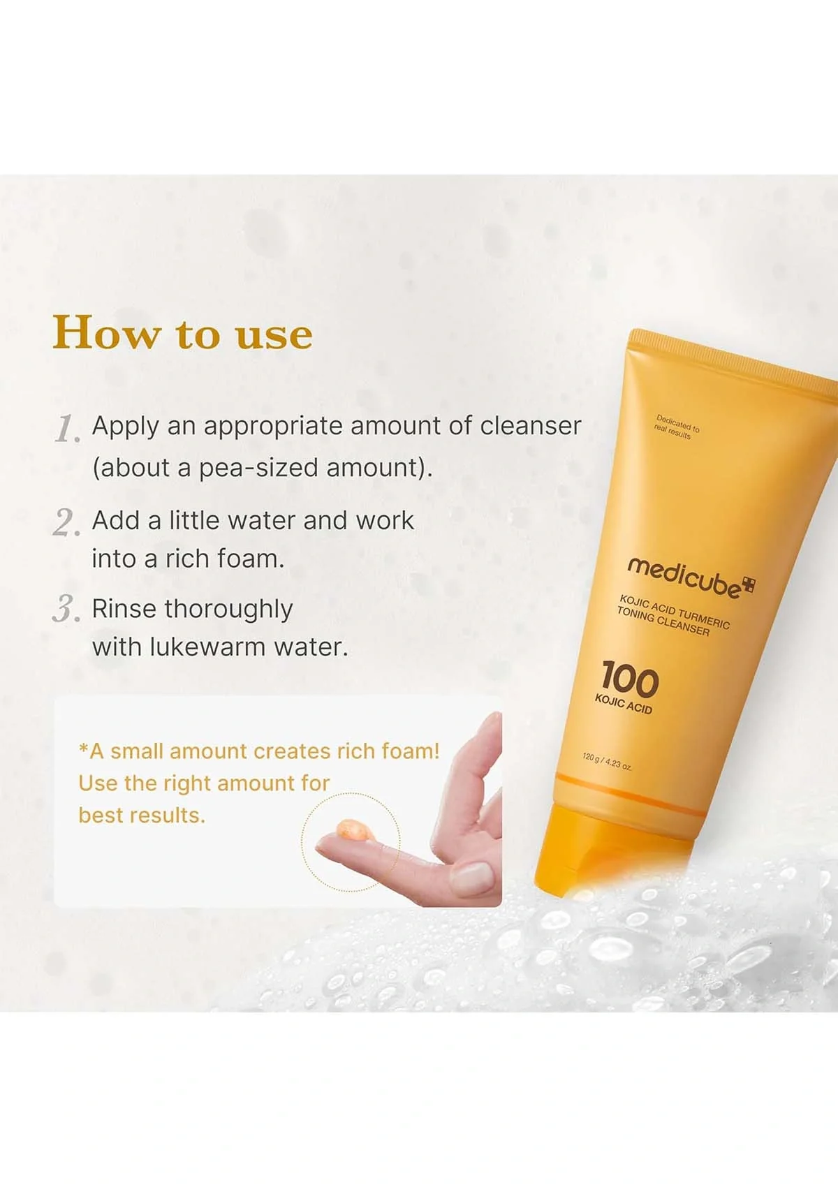 [MEDICUBE] Kojic Acid Turmeric Toning Cleanser 120g - Image 7